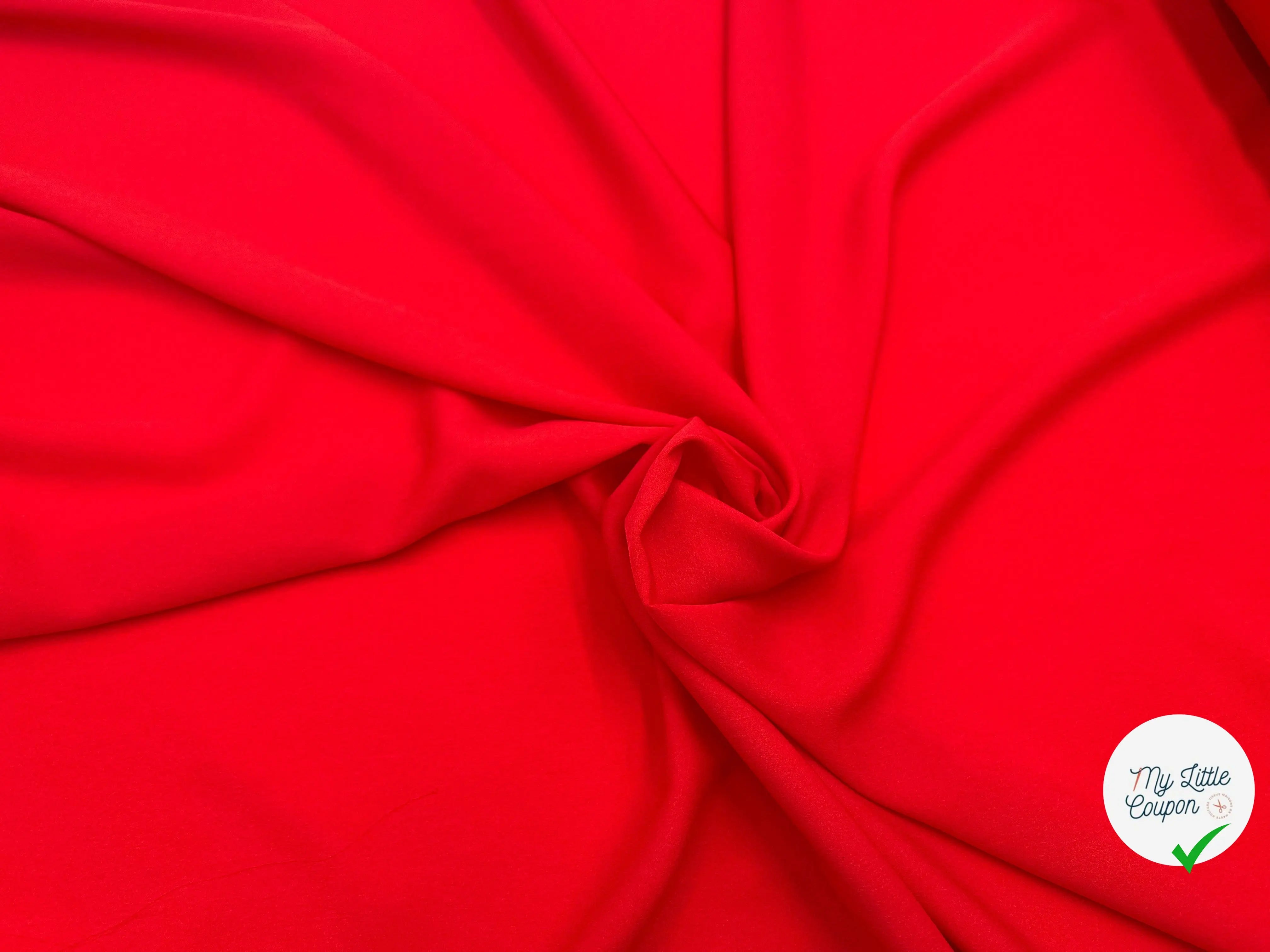 CRÊPE LÉGER ROUGE COQUELICOT - My Little Coupon - tissu - coudre