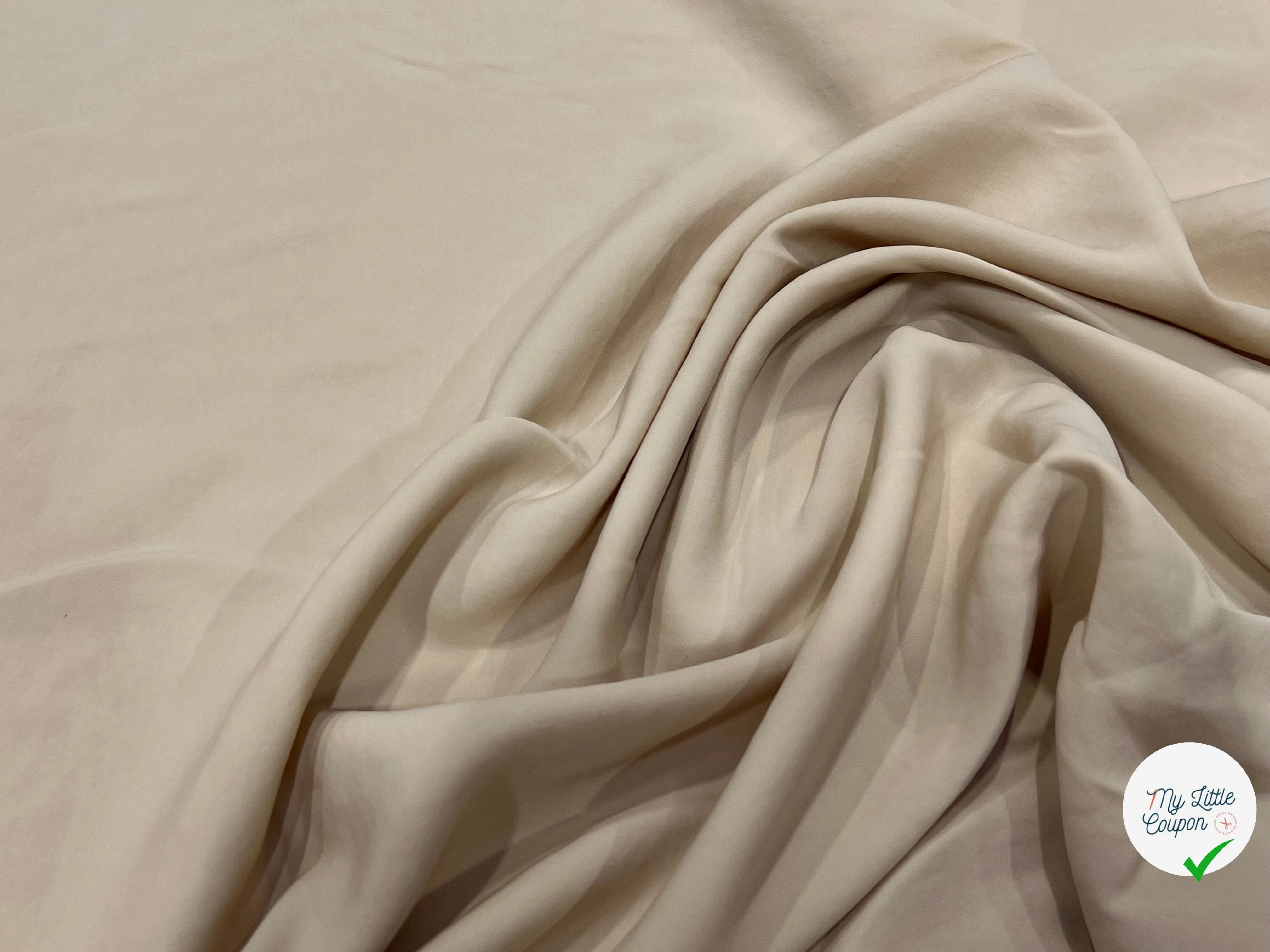 CREPE LISSE FLUIDE STRETCH BEIGE - My Little Coupon