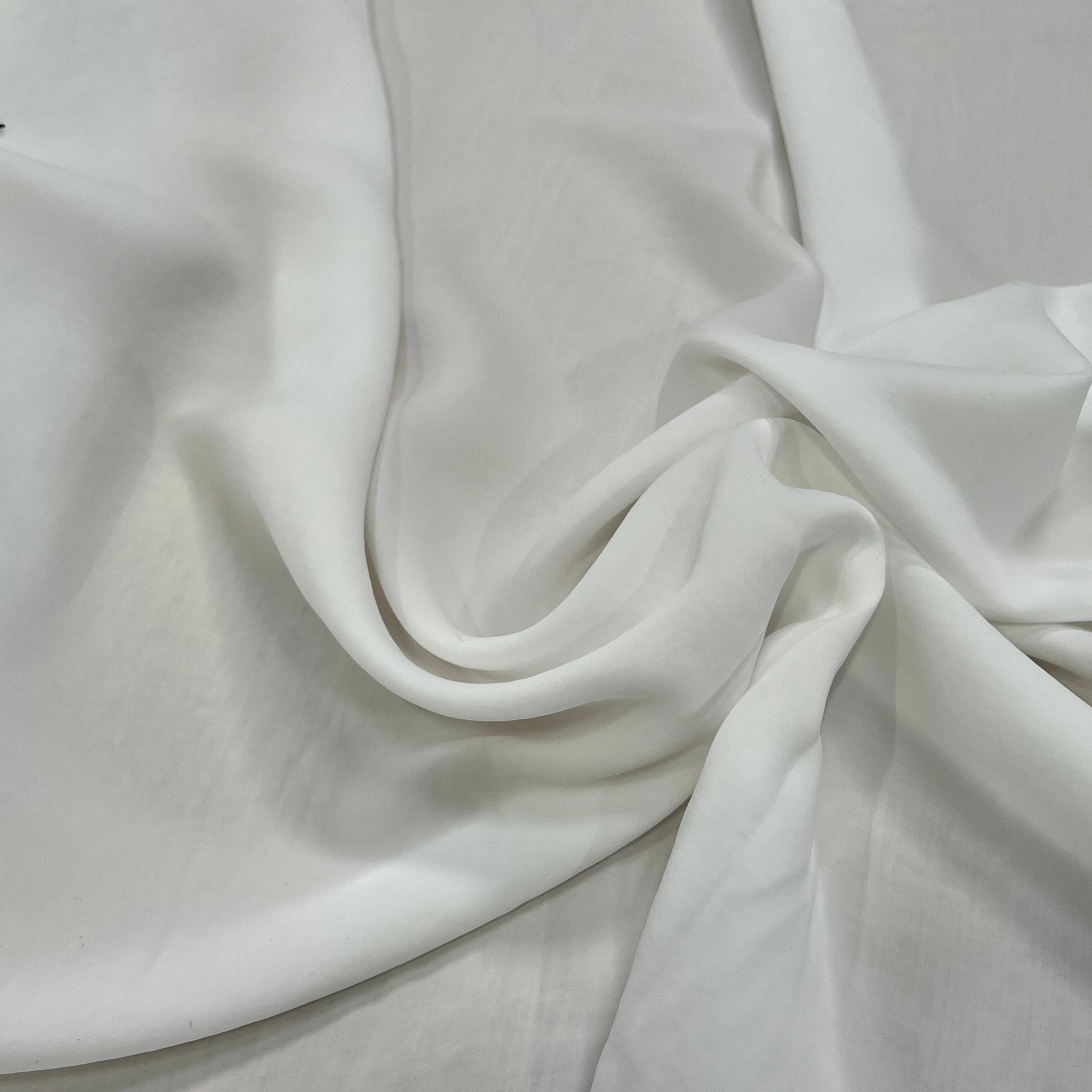 CREPE LISSE FLUIDE STRETCH BLANC - My Little Coupon