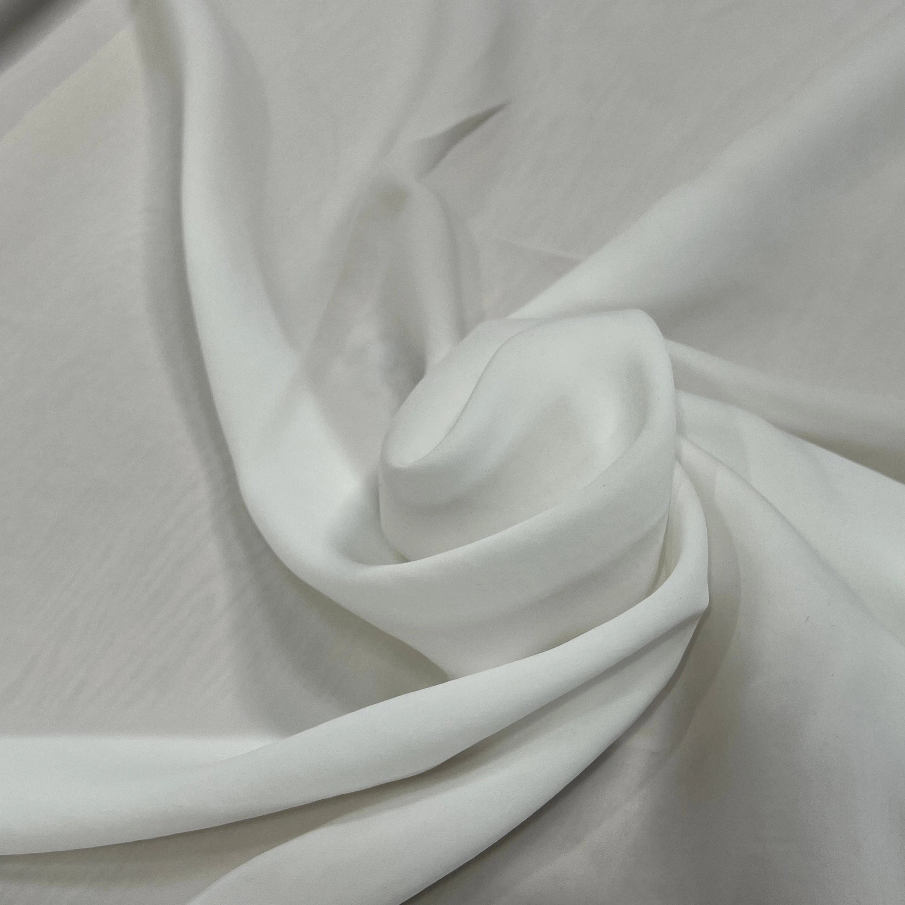 CREPE LISSE FLUIDE STRETCH BLANC - My Little Coupon