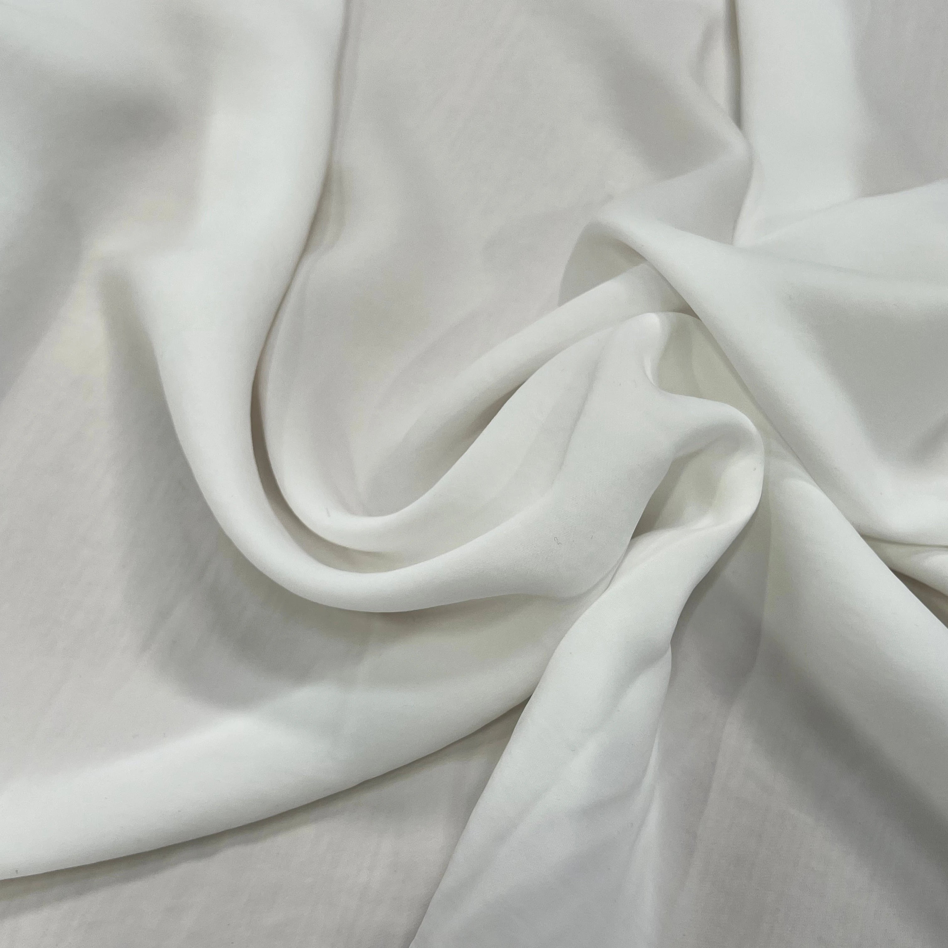 CREPE LISSE FLUIDE STRETCH BLANC - My Little Coupon
