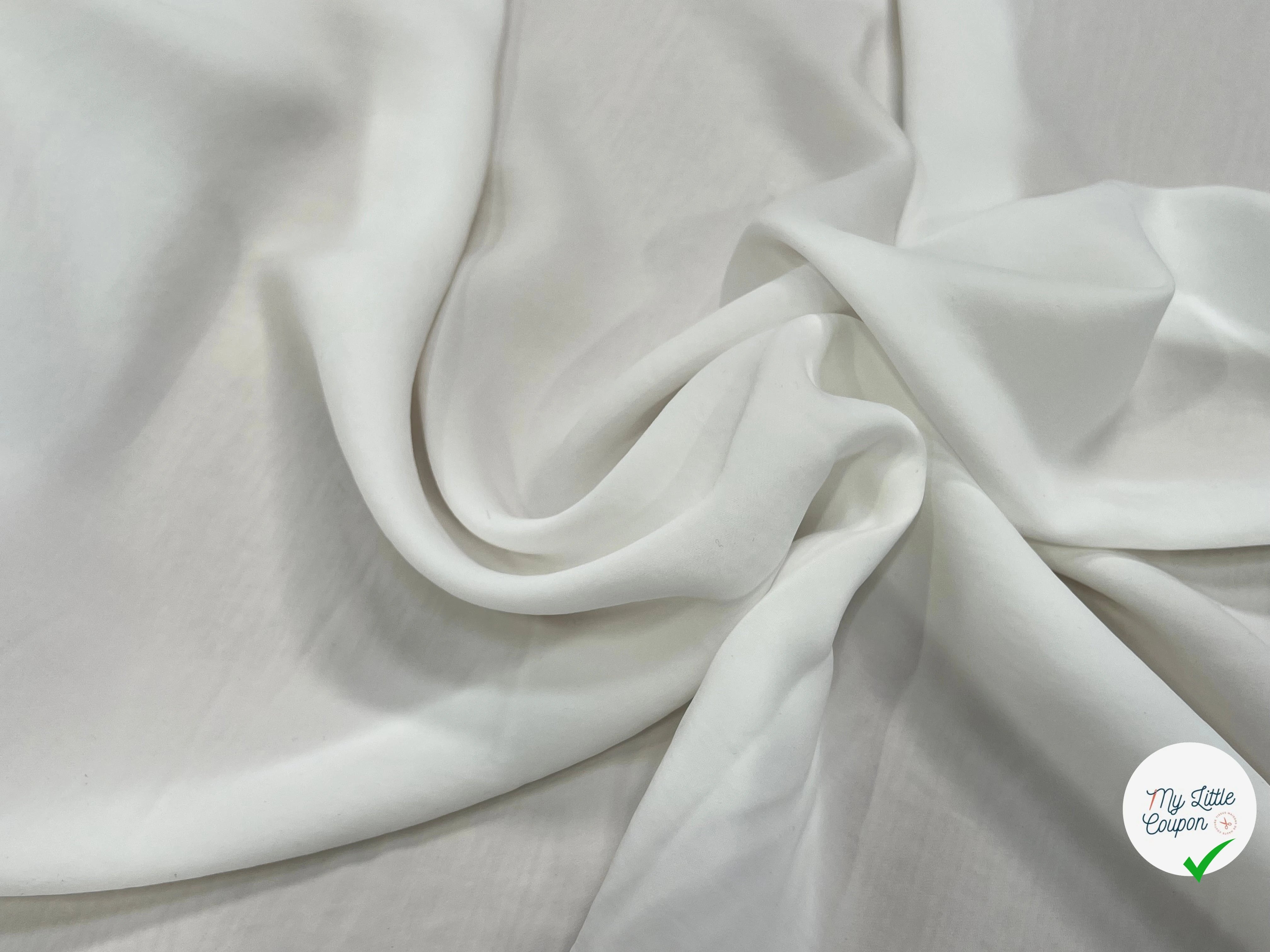 CREPE LISSE FLUIDE STRETCH BLANC - My Little Coupon