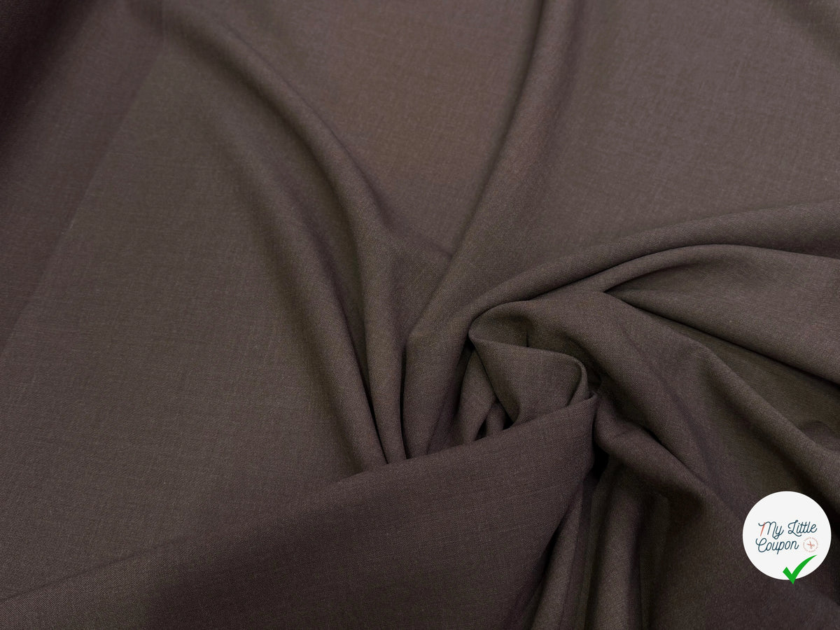 CREPE LOURD 27% VISCOSE STRETCH BRUN TERREUX TENUE NATURELLE - My Little Coupon