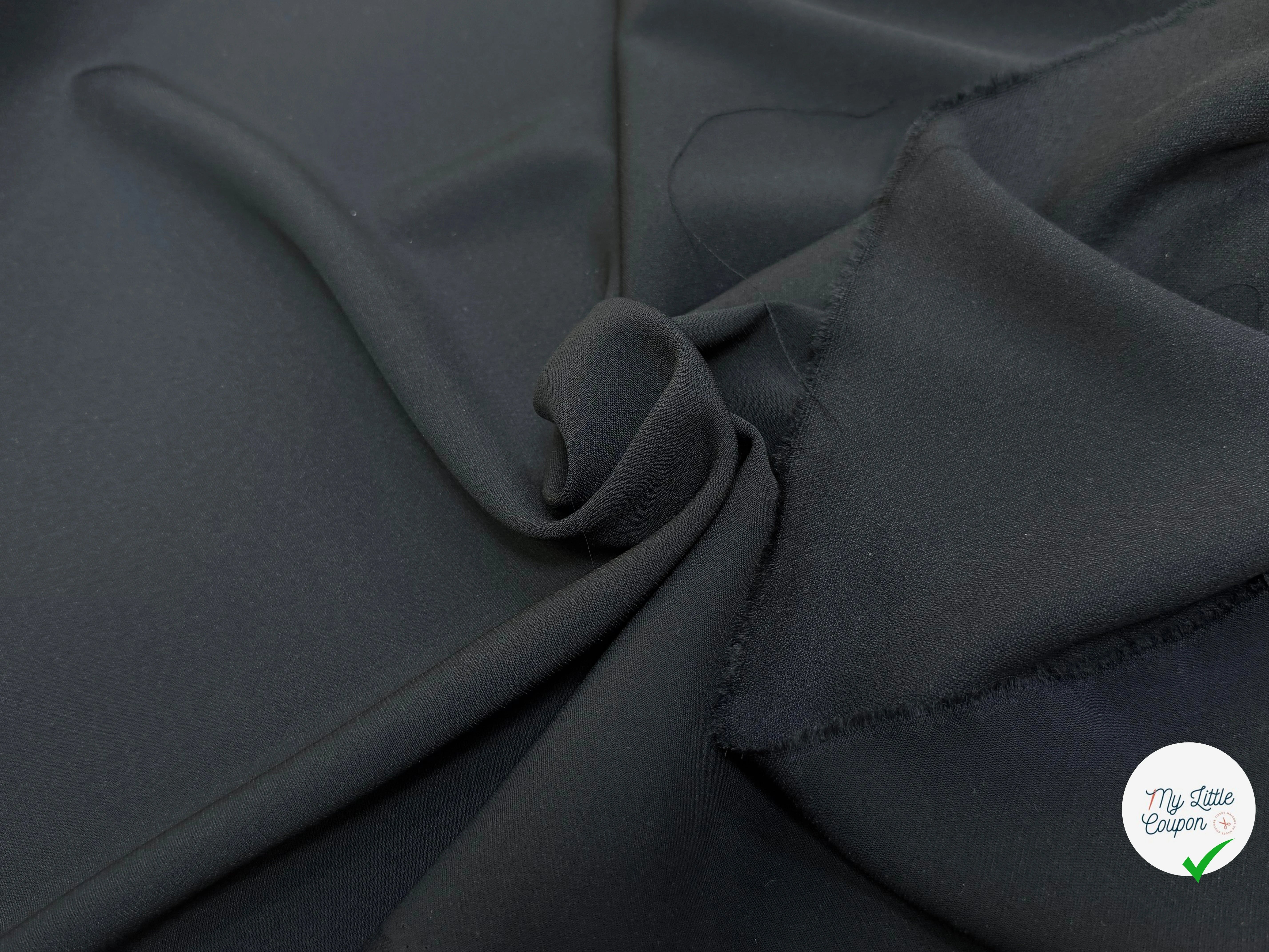 CREPE LOURD 65% VISCOSE STRETCH NOIR - My Little Coupon