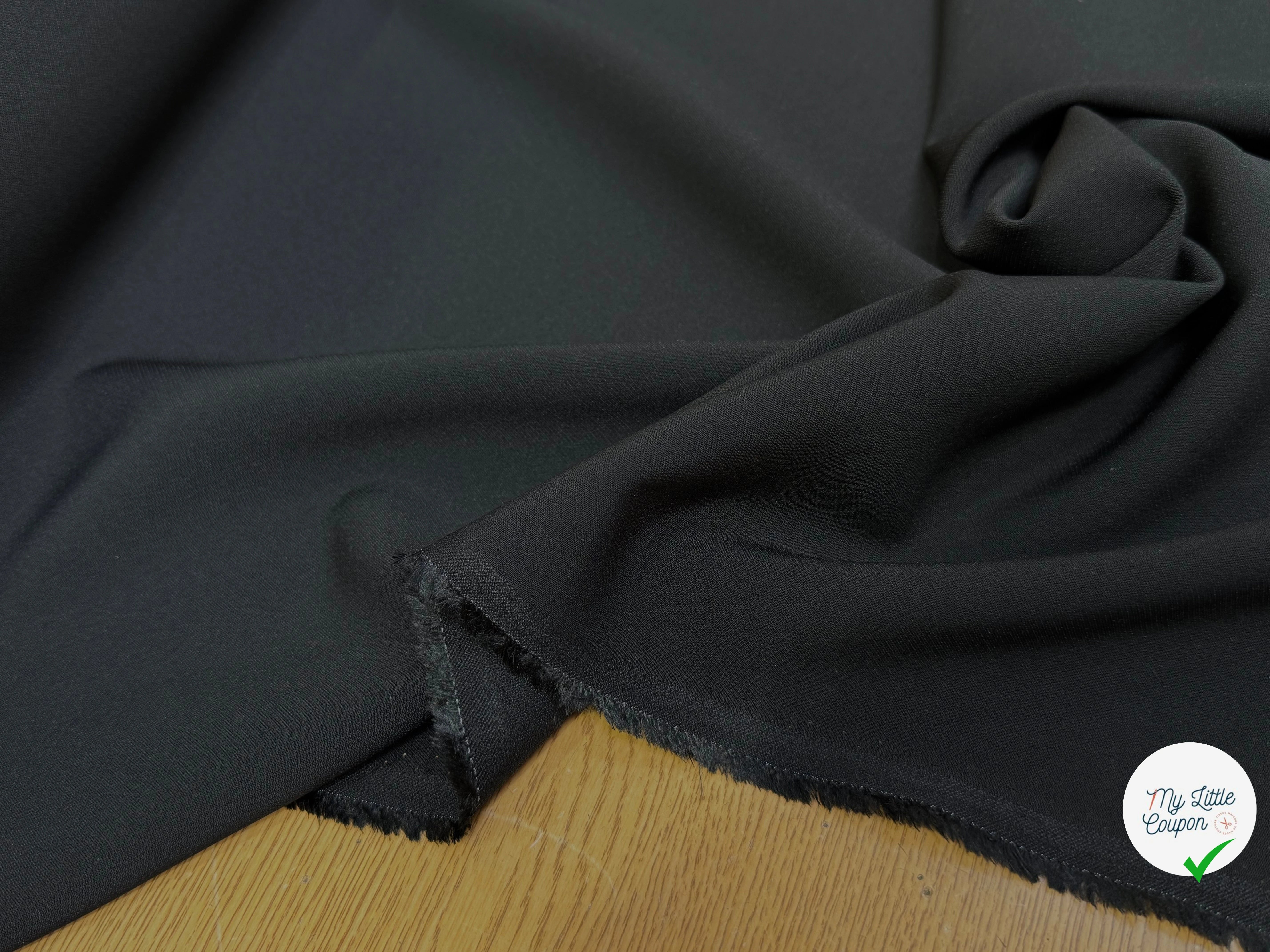CREPE LOURD 65% VISCOSE STRETCH NOIR - My Little Coupon