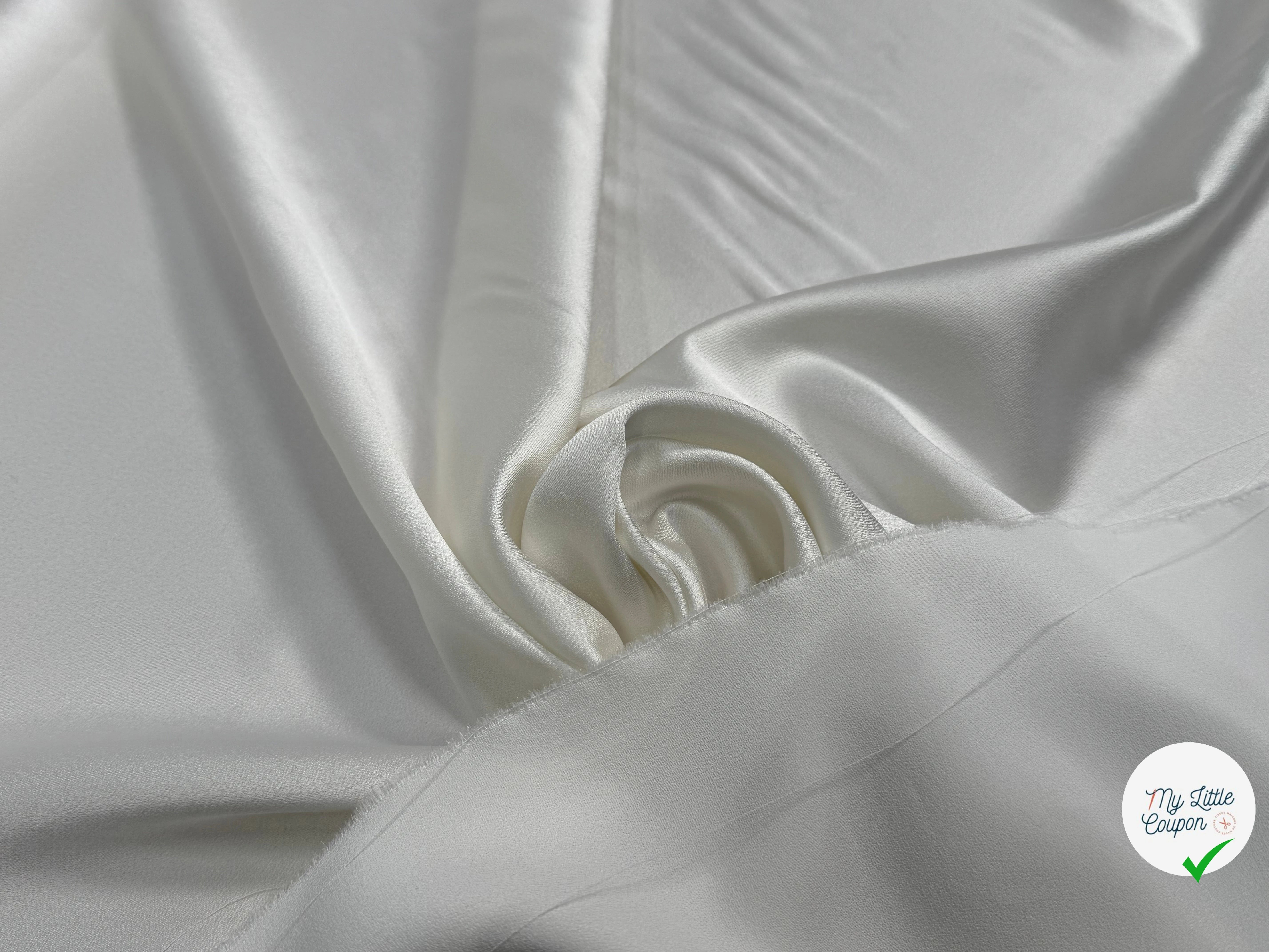 CREPE LOURD ACETATE VISCOSE ENVERS SATIN IVOIRE - My Little Coupon