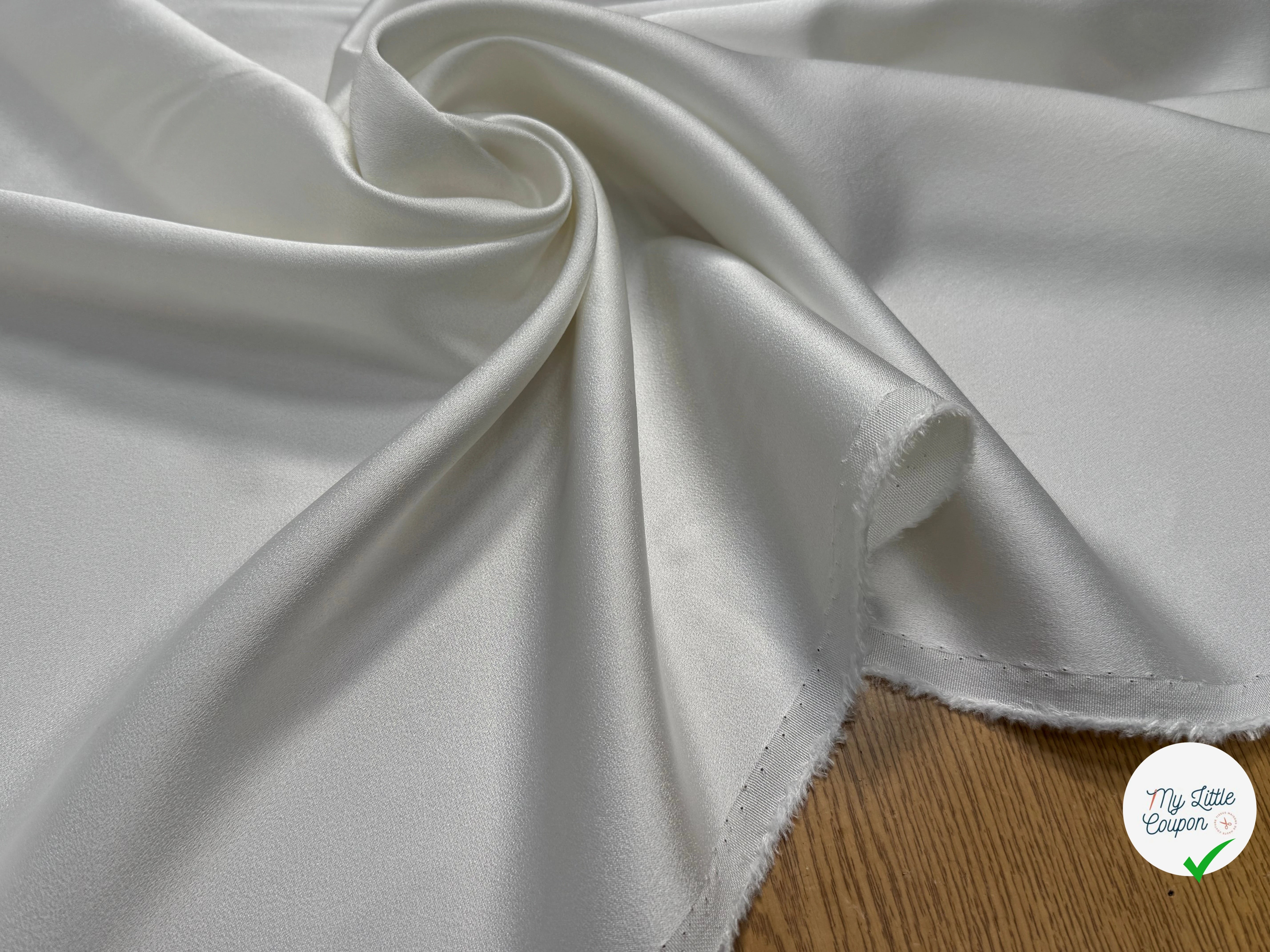 CREPE LOURD ACETATE VISCOSE ENVERS SATIN IVOIRE - My Little Coupon
