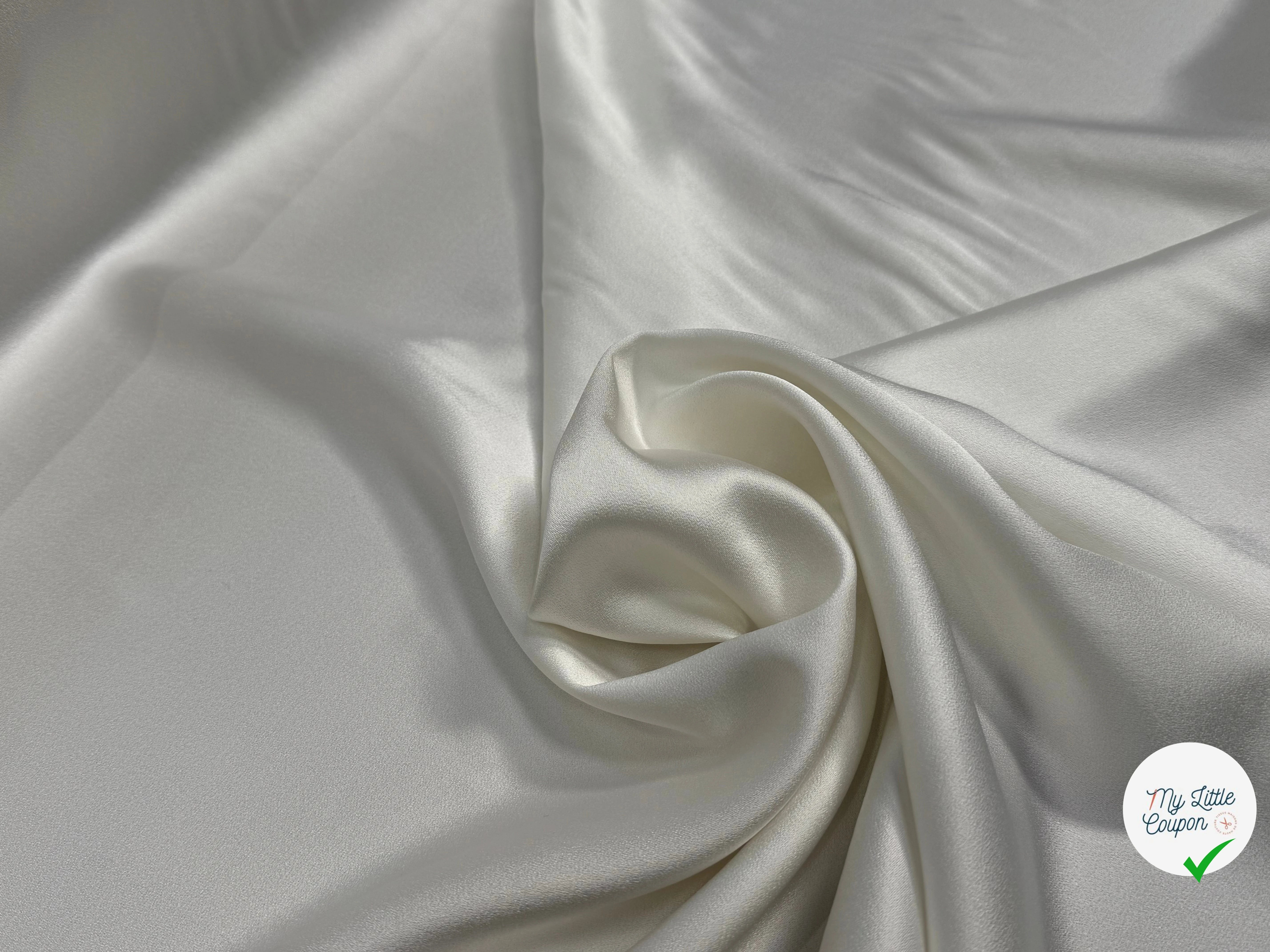 CREPE LOURD ACETATE VISCOSE ENVERS SATIN IVOIRE - My Little Coupon