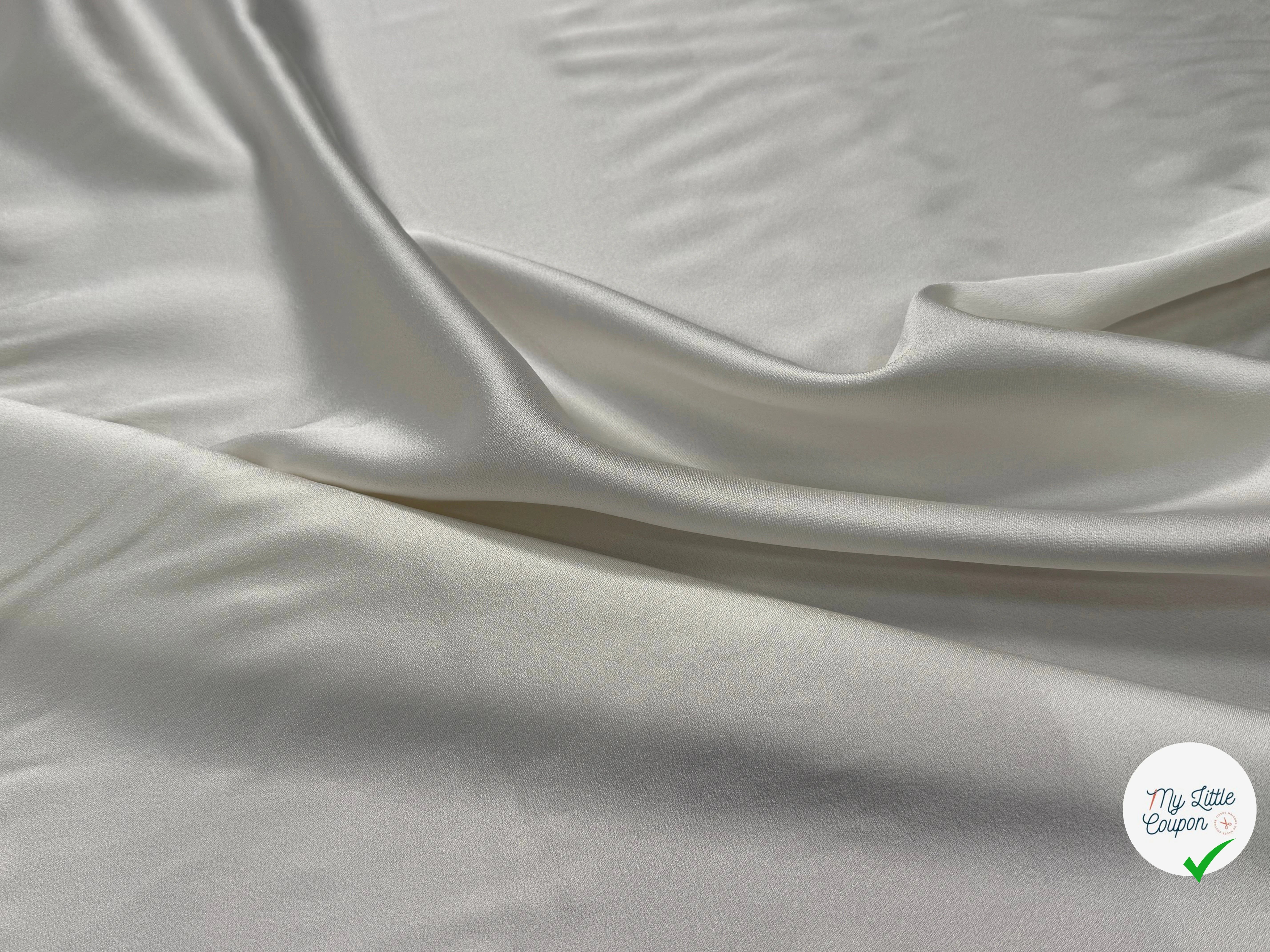 CREPE LOURD ACETATE VISCOSE ENVERS SATIN IVOIRE - My Little Coupon