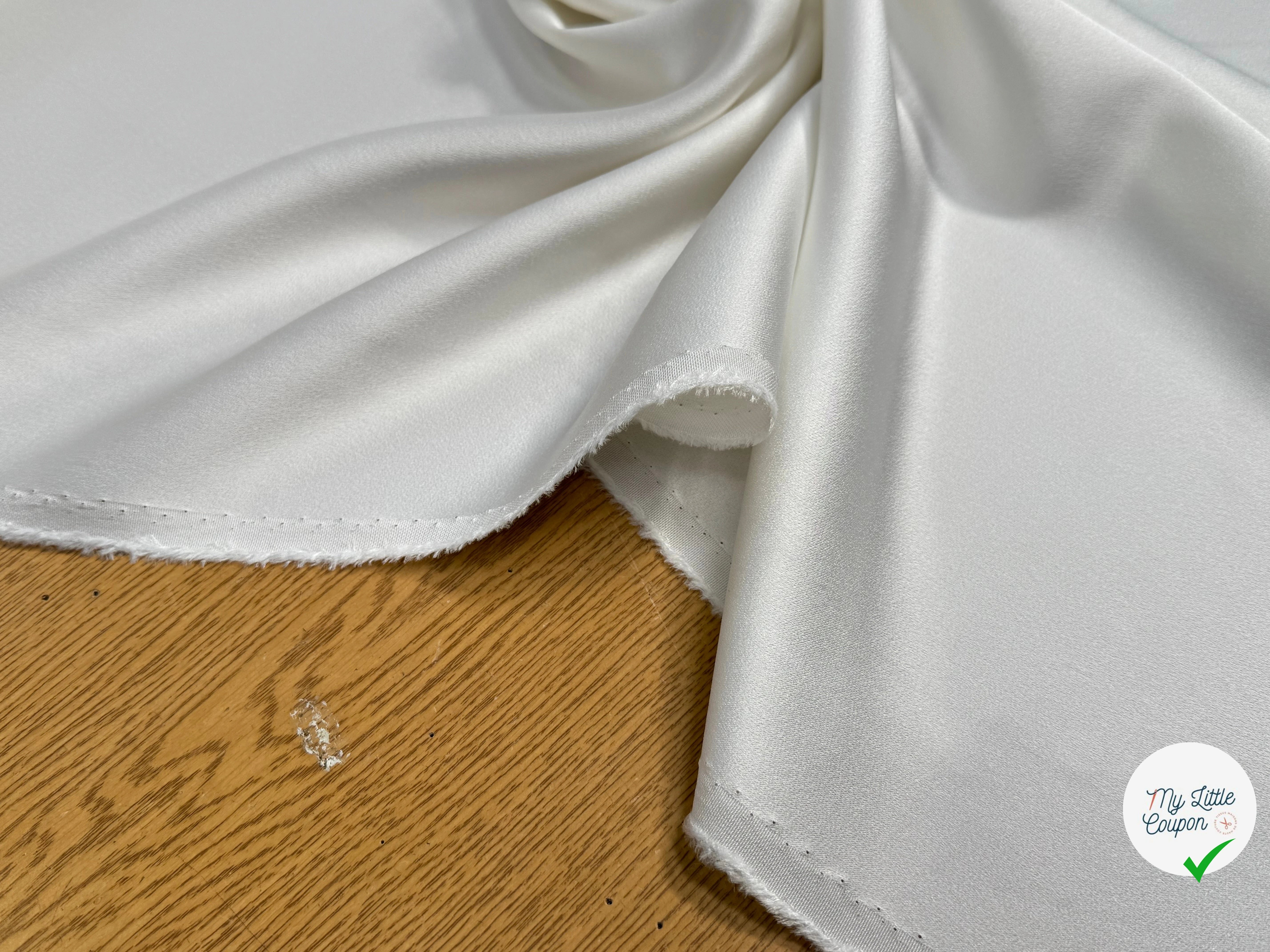 CREPE LOURD ACETATE VISCOSE ENVERS SATIN IVOIRE - My Little Coupon