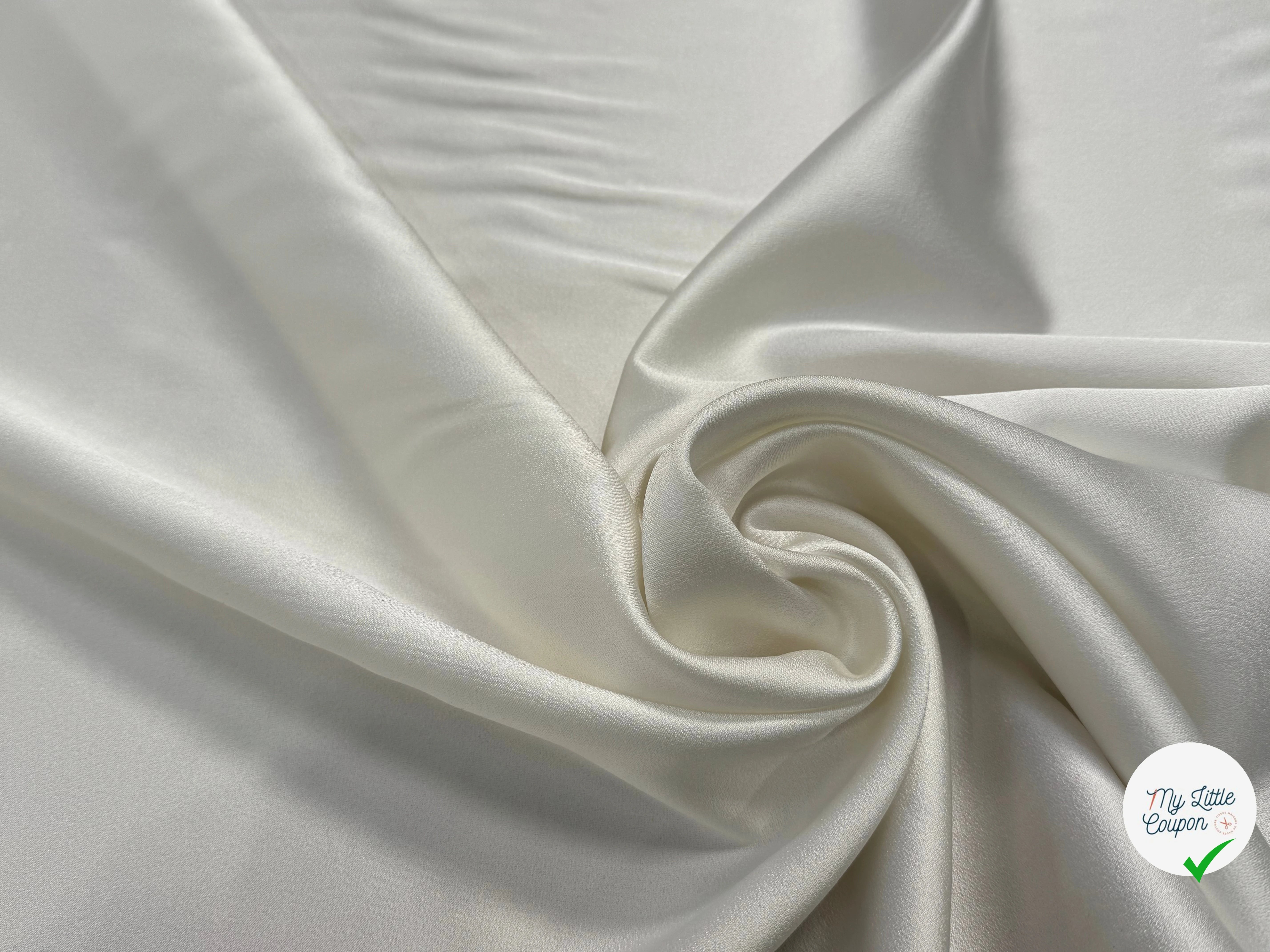 CREPE LOURD ACETATE VISCOSE ENVERS SATIN IVOIRE - My Little Coupon
