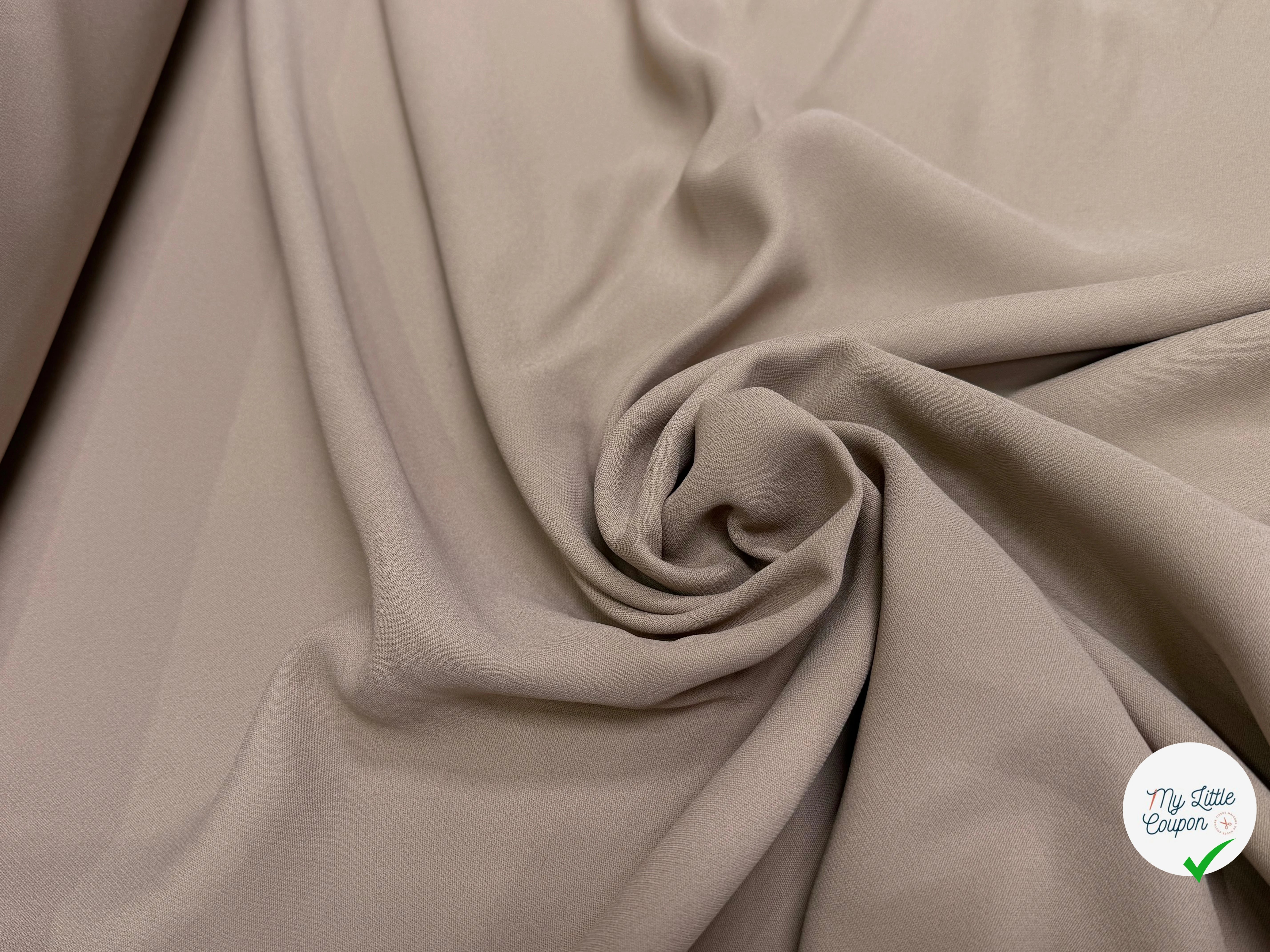CREPE LOURD ACETATE VISCOSE SABLE TAUPE JAPAN - My Little Coupon