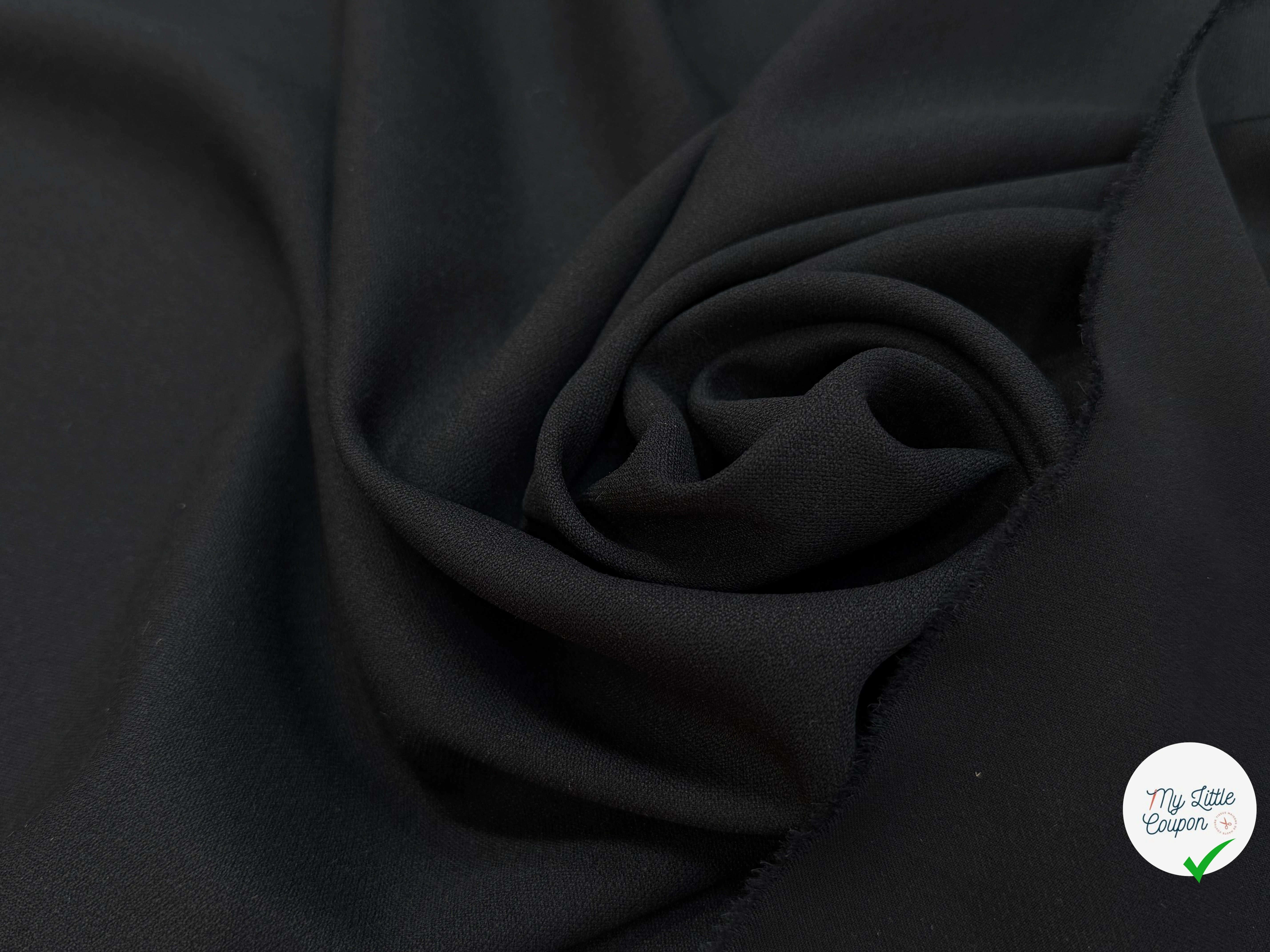 CREPE LOURD ACETATE VISCOSE STRETCH NOIR BEAU TOMBÉ 50% VISCOSE - My Little Coupon