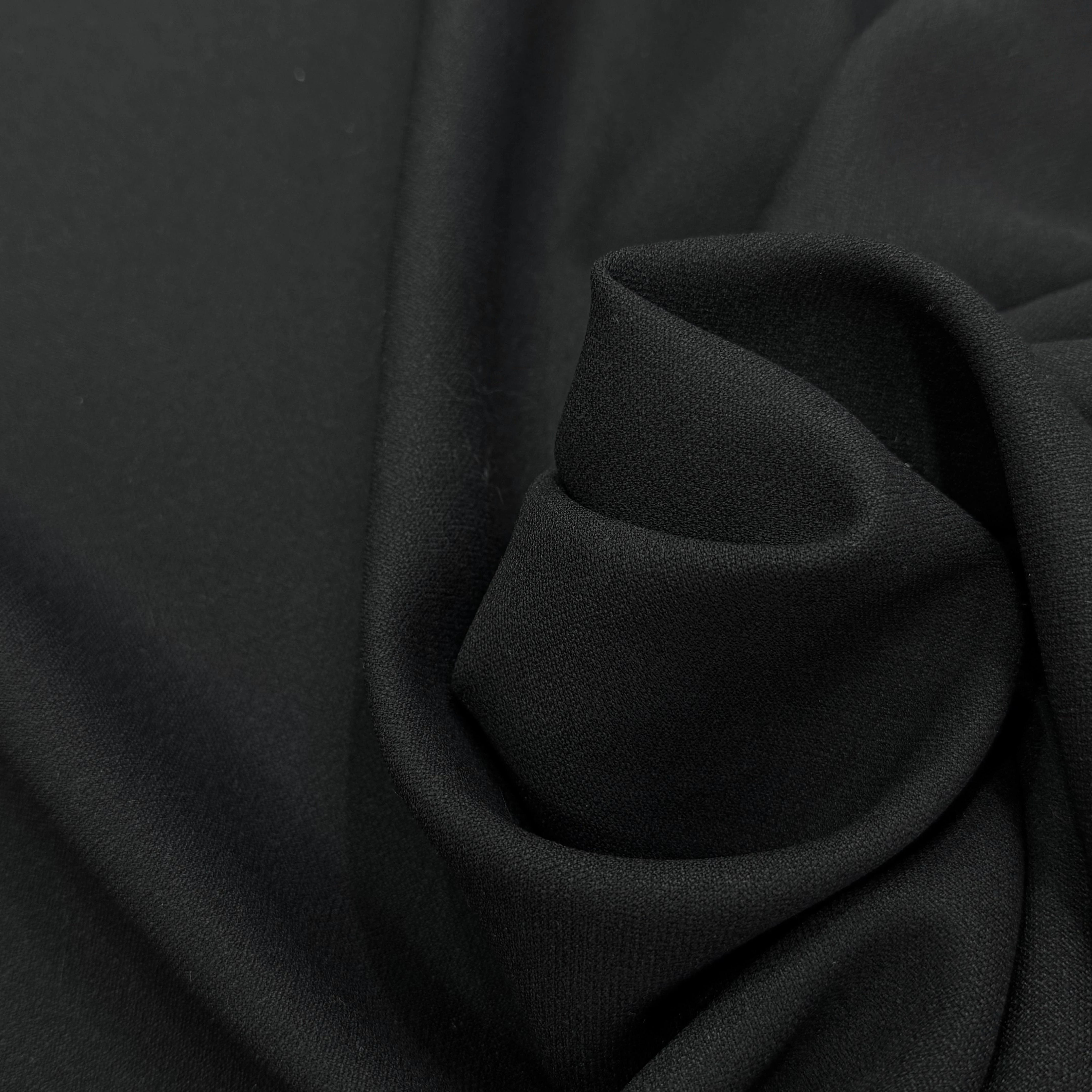 CREPE LOURD ACETATE VISCOSE STRETCH NOIR BEAU TOMBÉ 50% VISCOSE - My Little Coupon