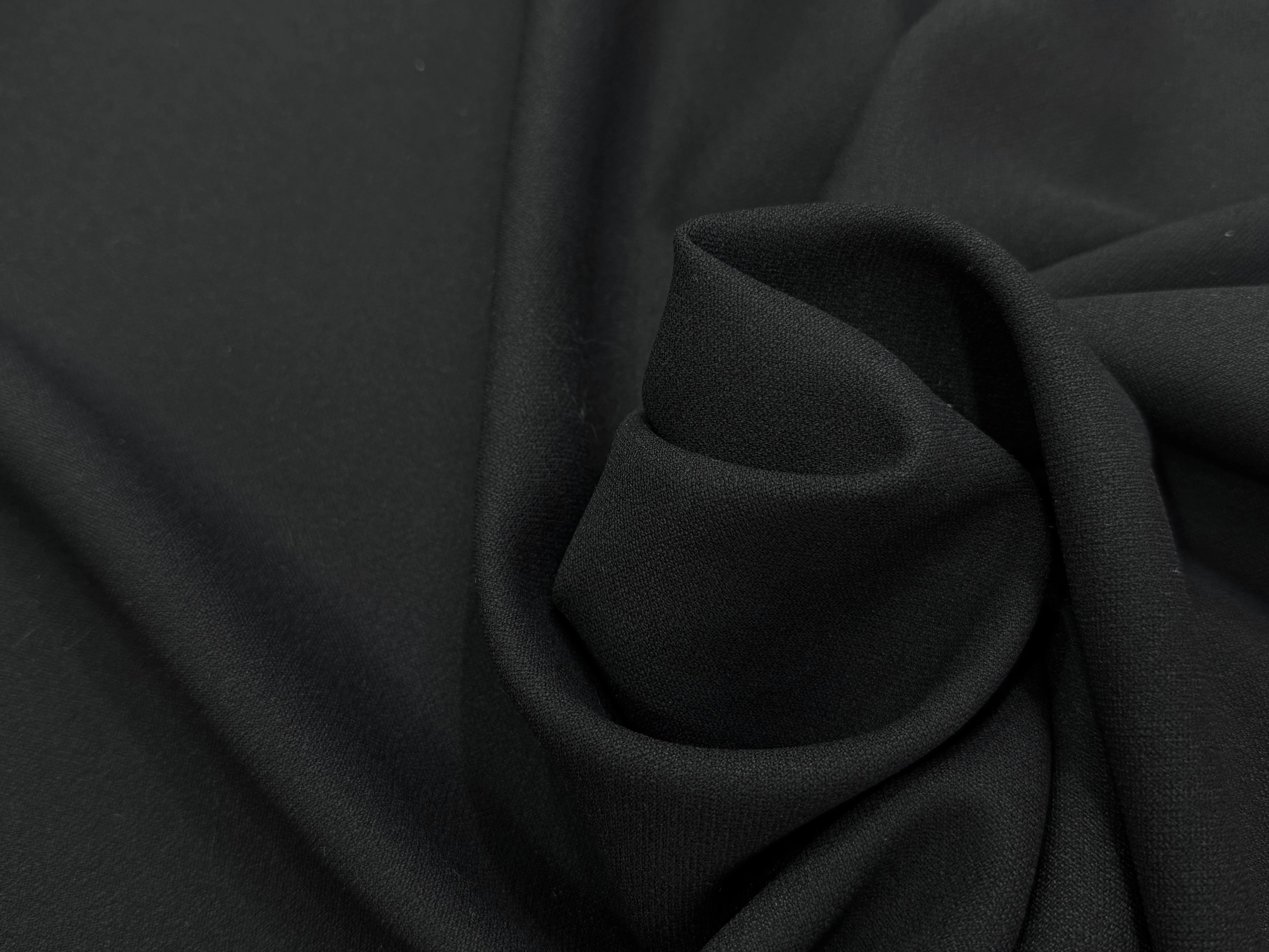 CREPE LOURD ACETATE VISCOSE STRETCH NOIR BEAU TOMBÉ 50% VISCOSE - My Little Coupon