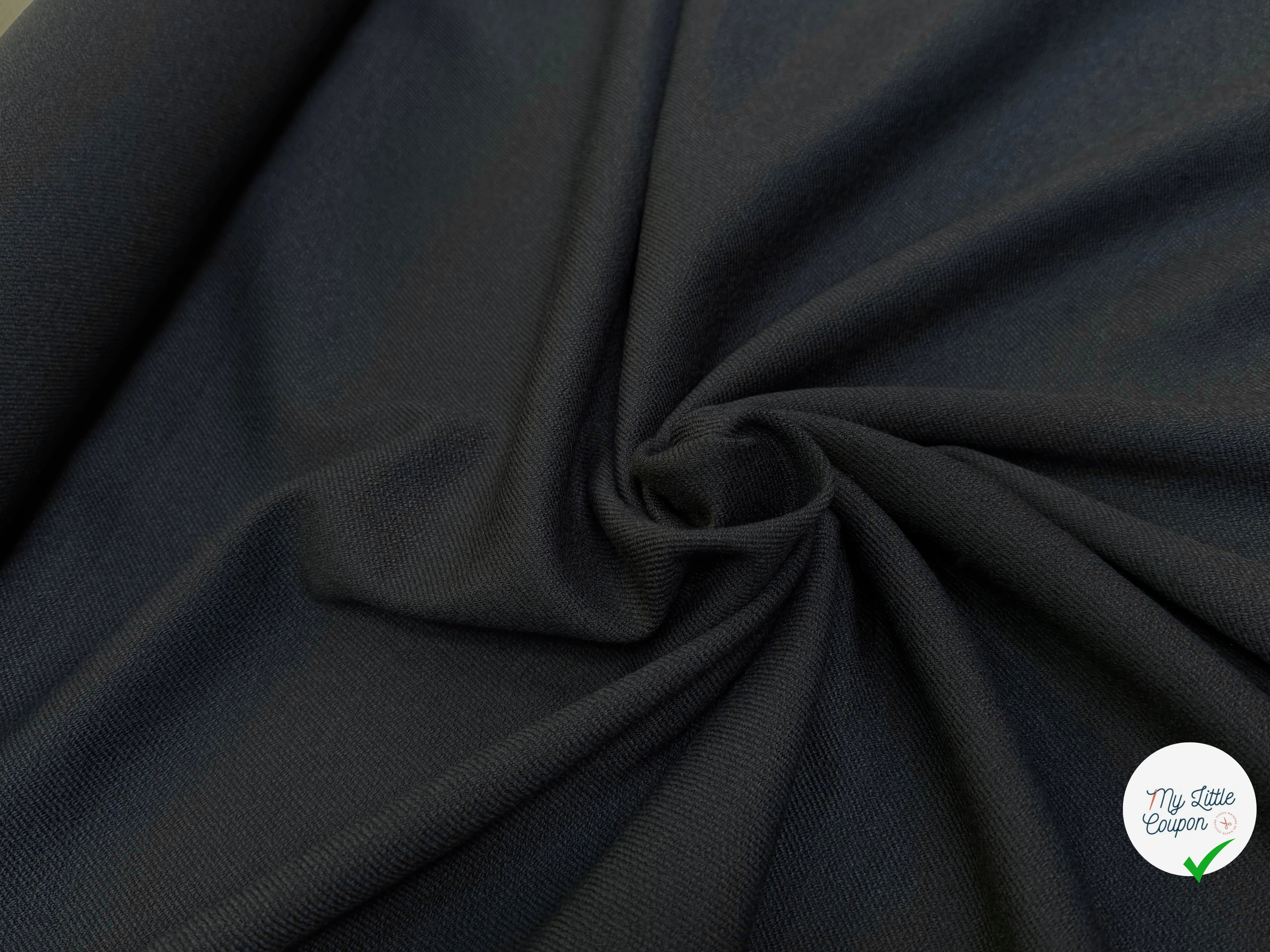 CREPE LOURD ASPECT MOUSSE NOIR 25% VISCOSE BEAU TOMBÉ - My Little Coupon