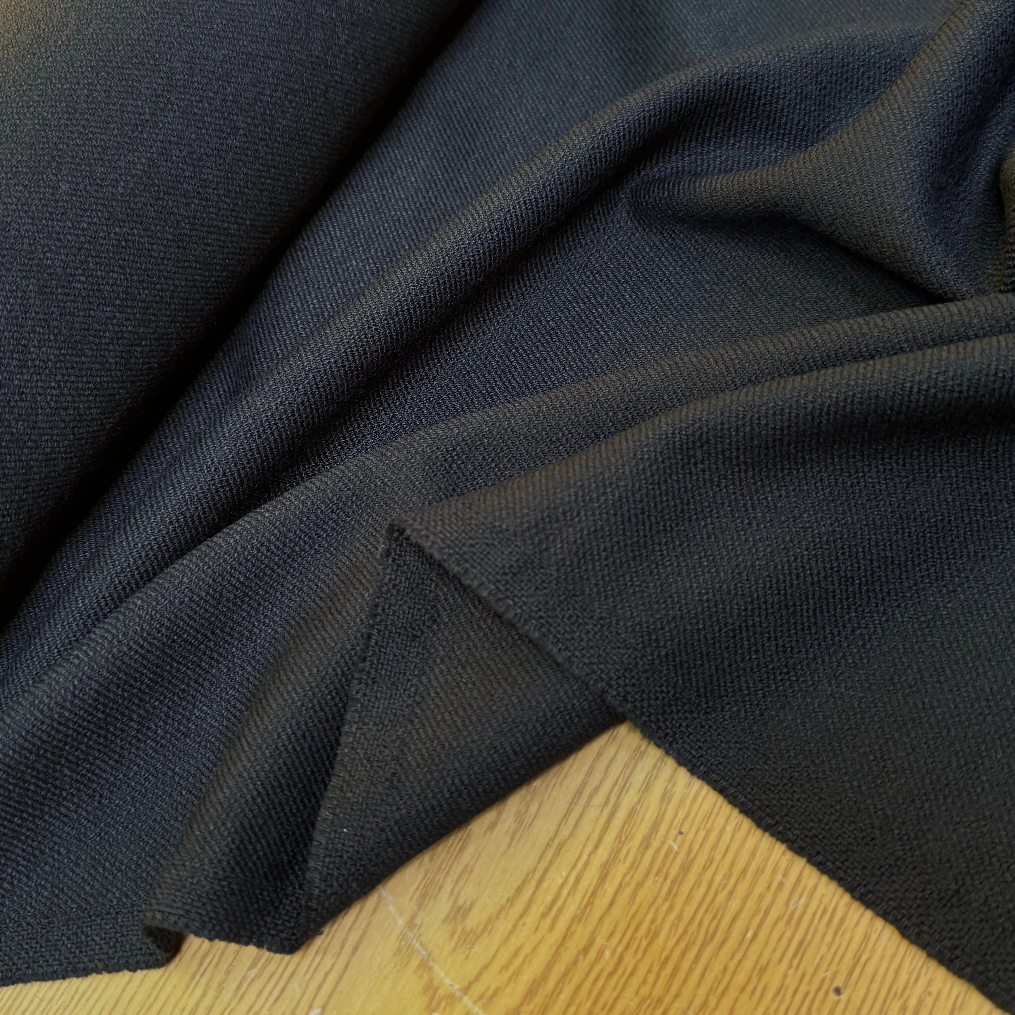 CREPE LOURD ASPECT MOUSSE NOIR 25% VISCOSE BEAU TOMBÉ - My Little Coupon