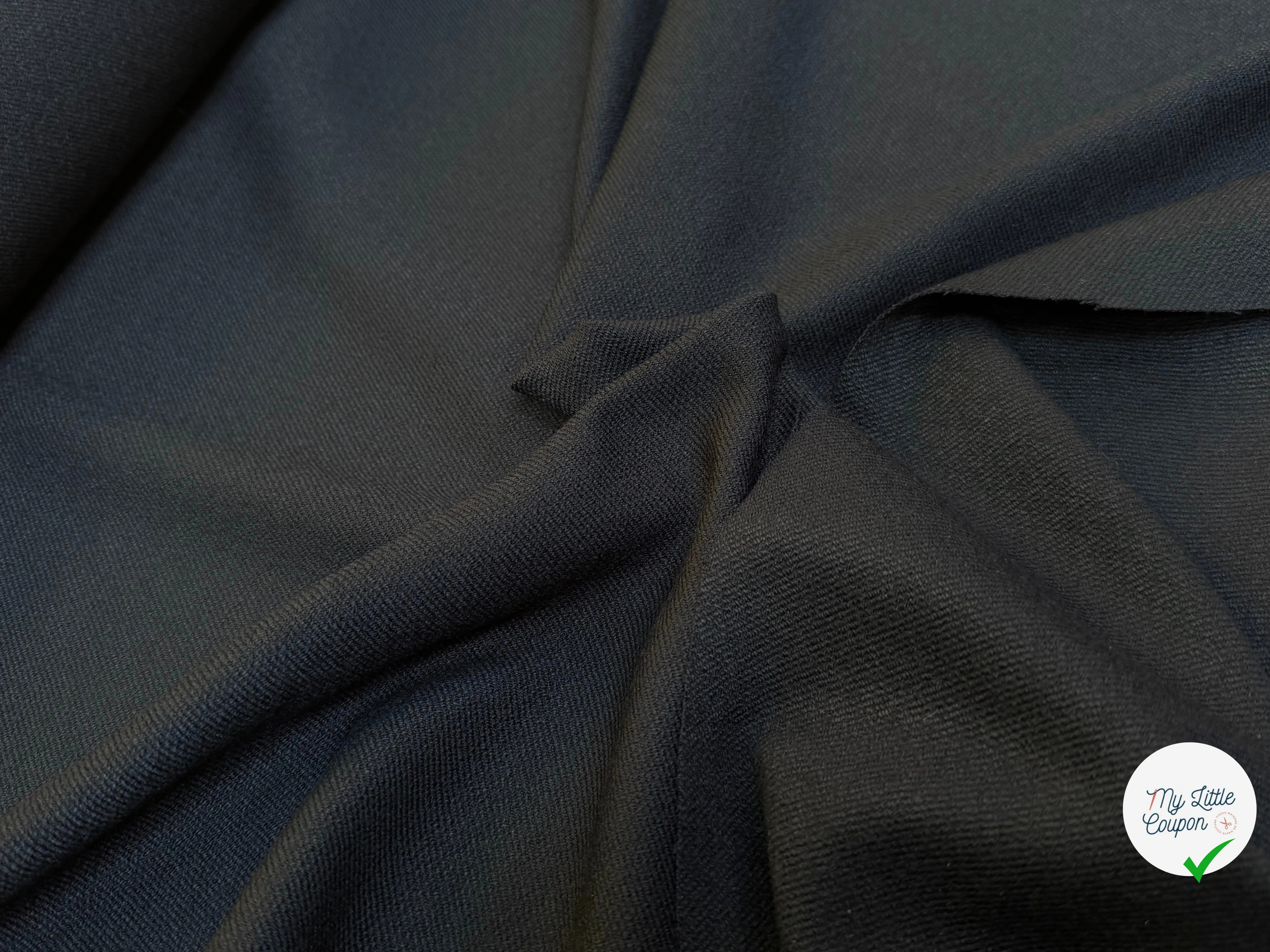 CREPE LOURD ASPECT MOUSSE NOIR 25% VISCOSE BEAU TOMBÉ - My Little Coupon