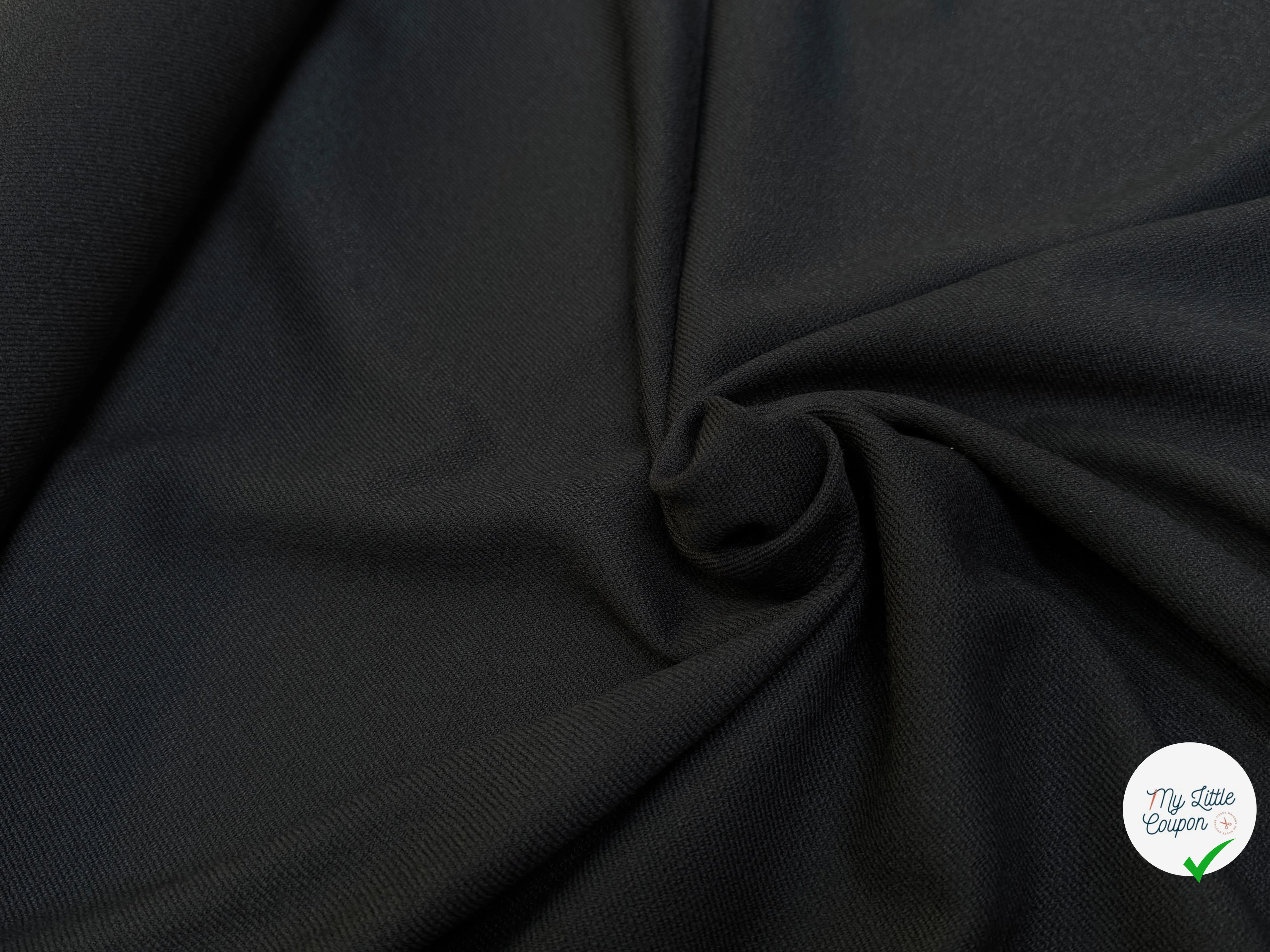 CREPE LOURD ASPECT MOUSSE NOIR 25% VISCOSE BEAU TOMBÉ - My Little Coupon