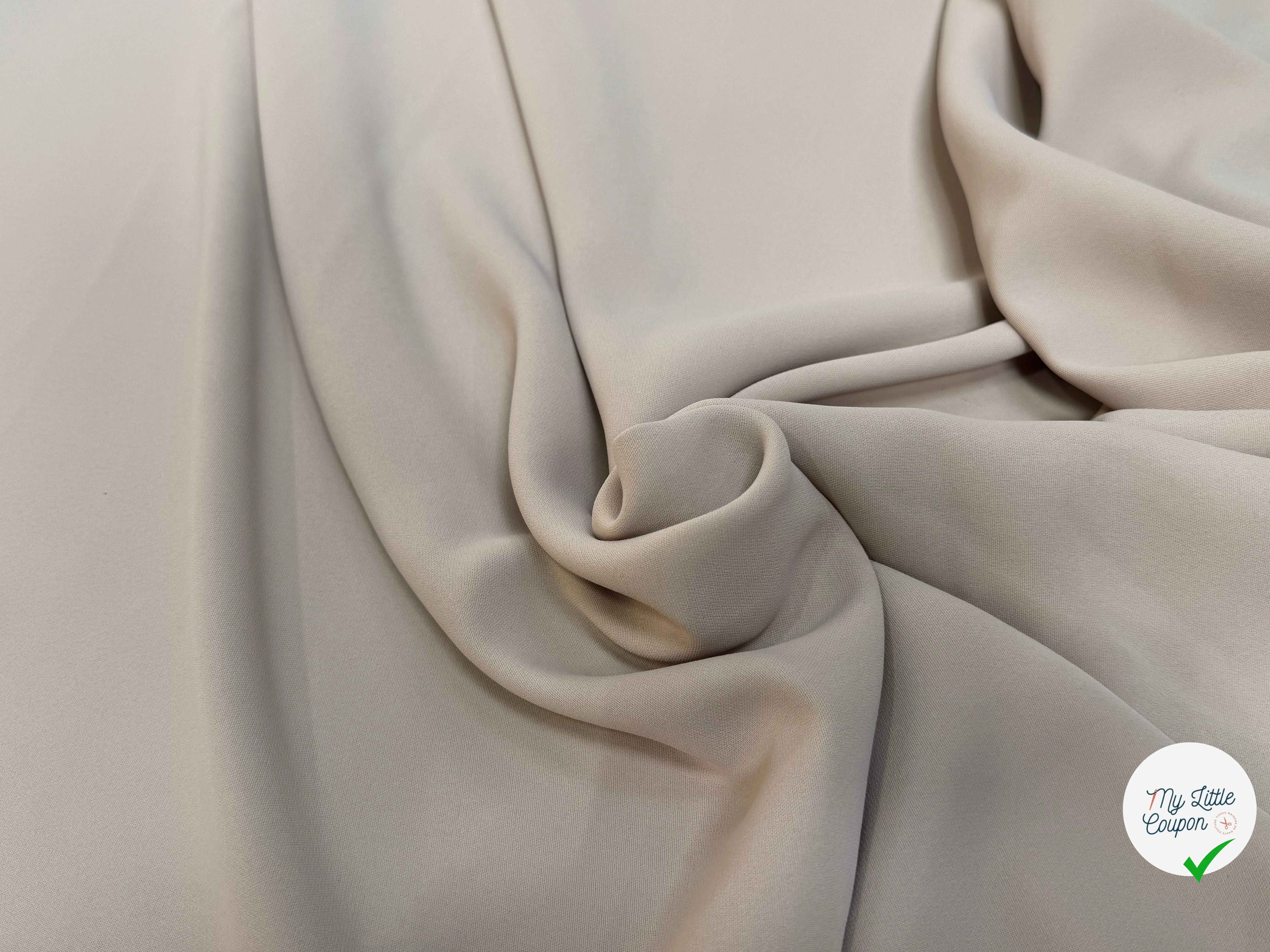 CREPE LOURD BEAU TOMBÉ BEIGE - My Little Coupon