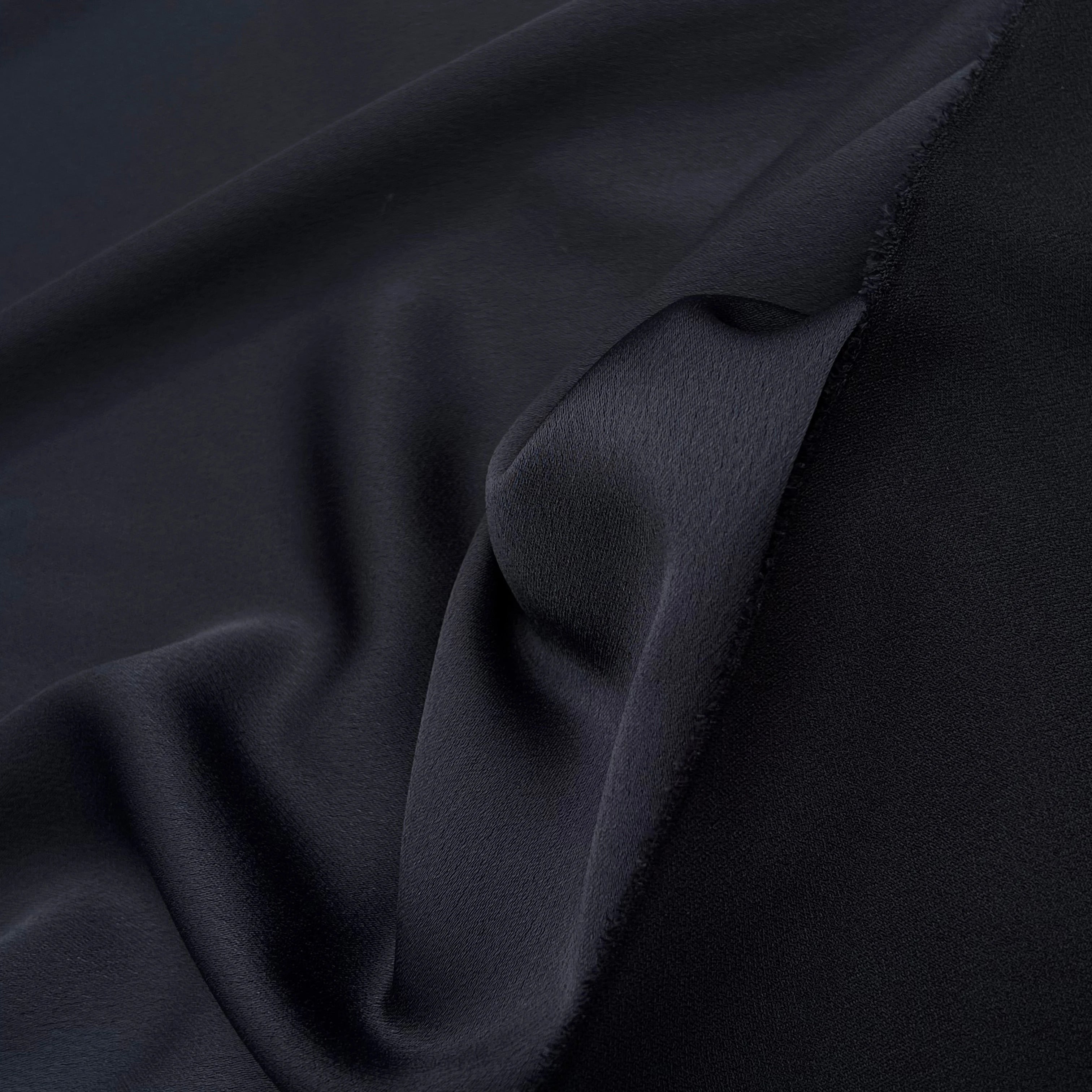 CREPE LOURD ENVERS SATIN BLEU NUIT QUALITÉ COUTURE - My Little Coupon