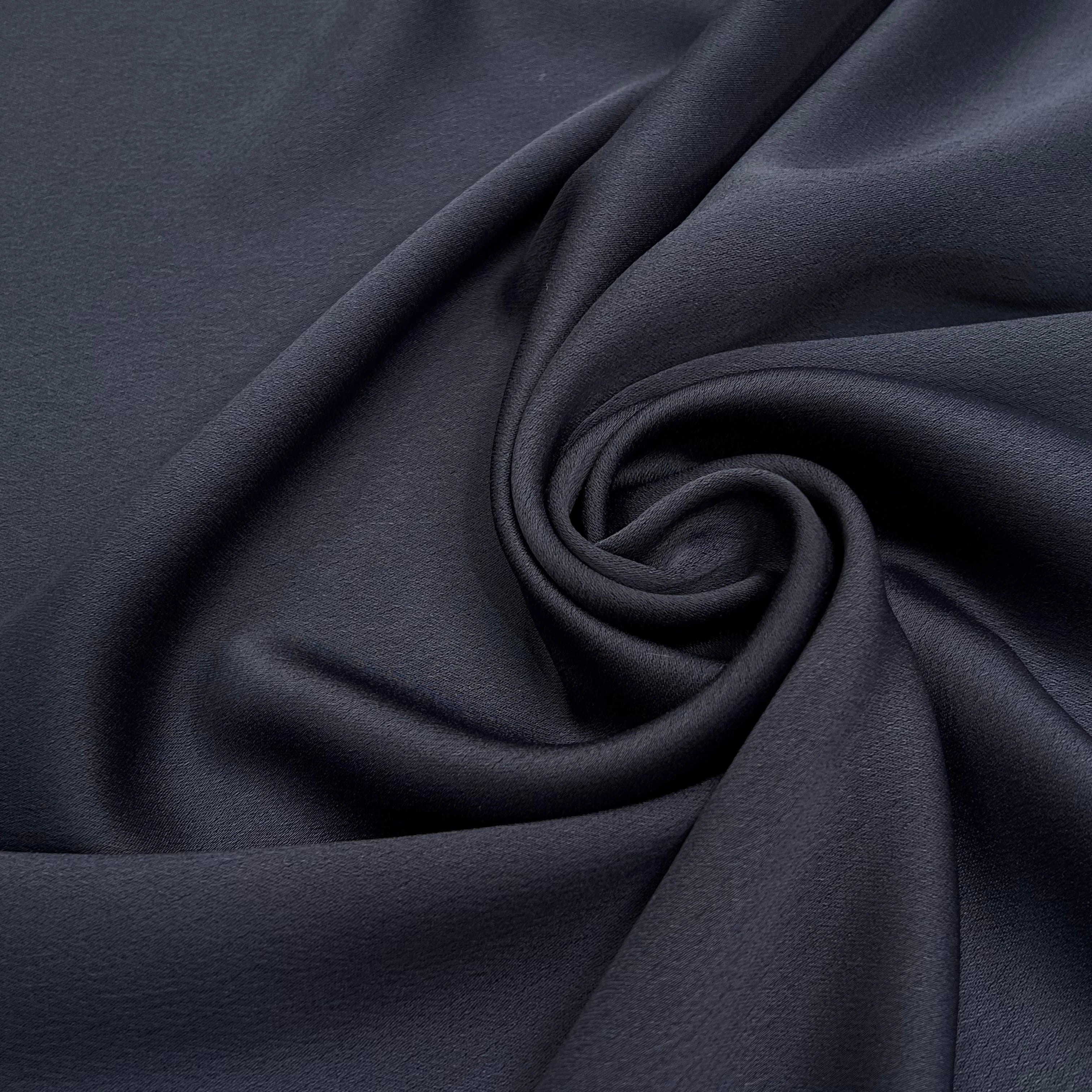 CREPE LOURD ENVERS SATIN BLEU NUIT QUALITÉ COUTURE - My Little Coupon