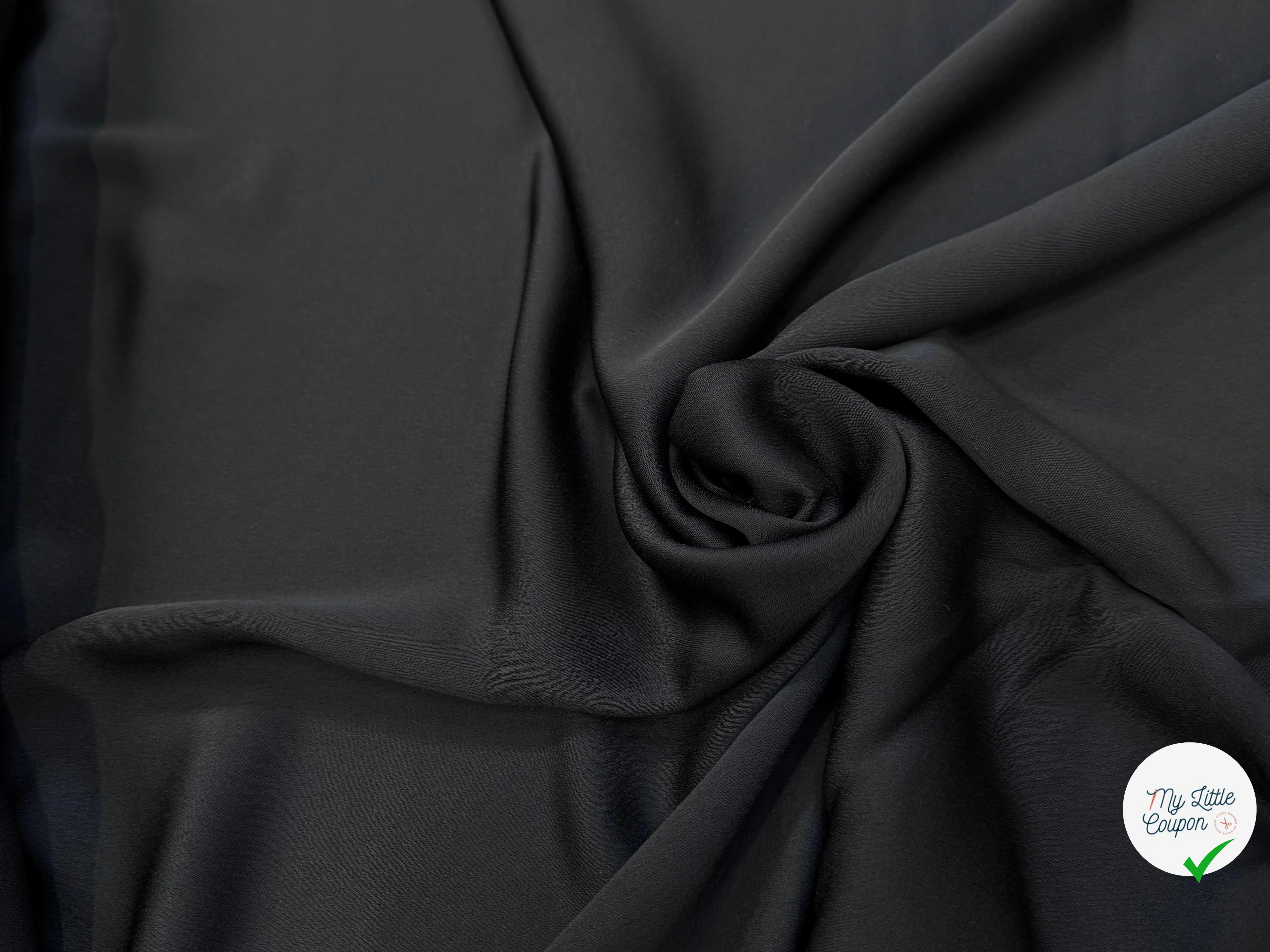 CREPE LOURD ENVERS SATIN NOIR QUALITÉ COUTURE - My Little Coupon