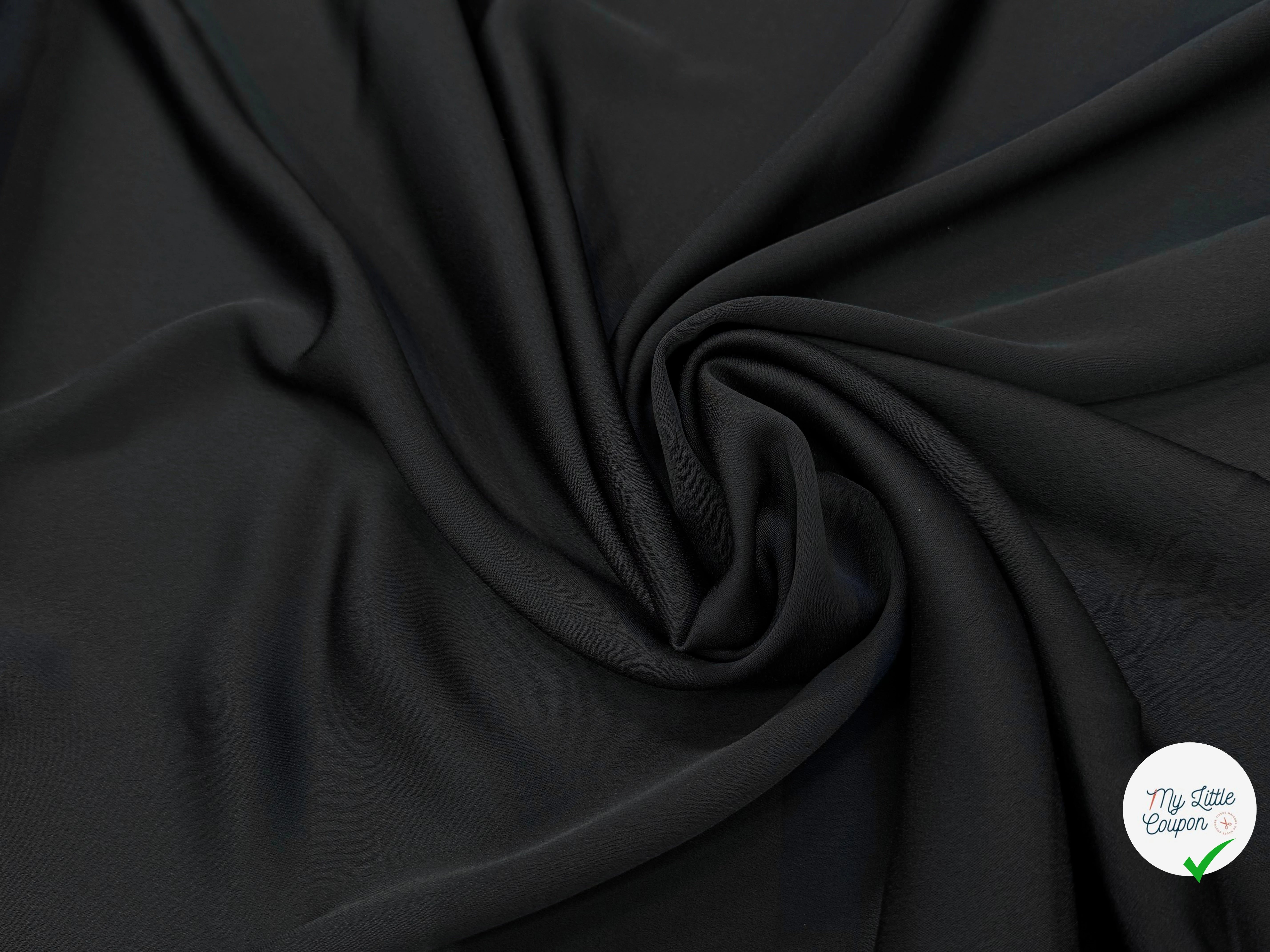 CREPE LOURD ENVERS SATIN NOIR QUALITÉ COUTURE - My Little Coupon