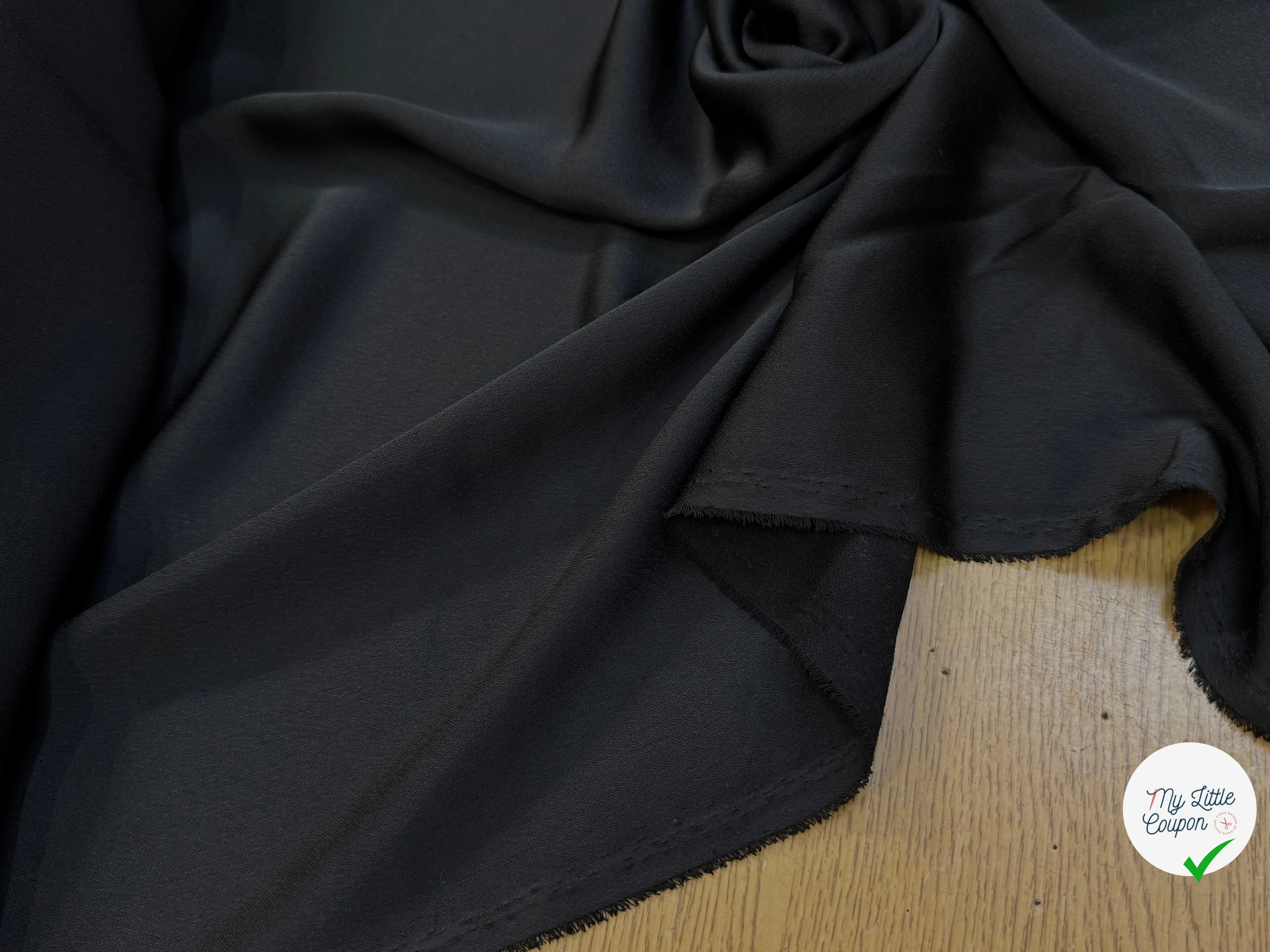 CREPE LOURD ENVERS SATIN NOIR QUALITÉ COUTURE - My Little Coupon