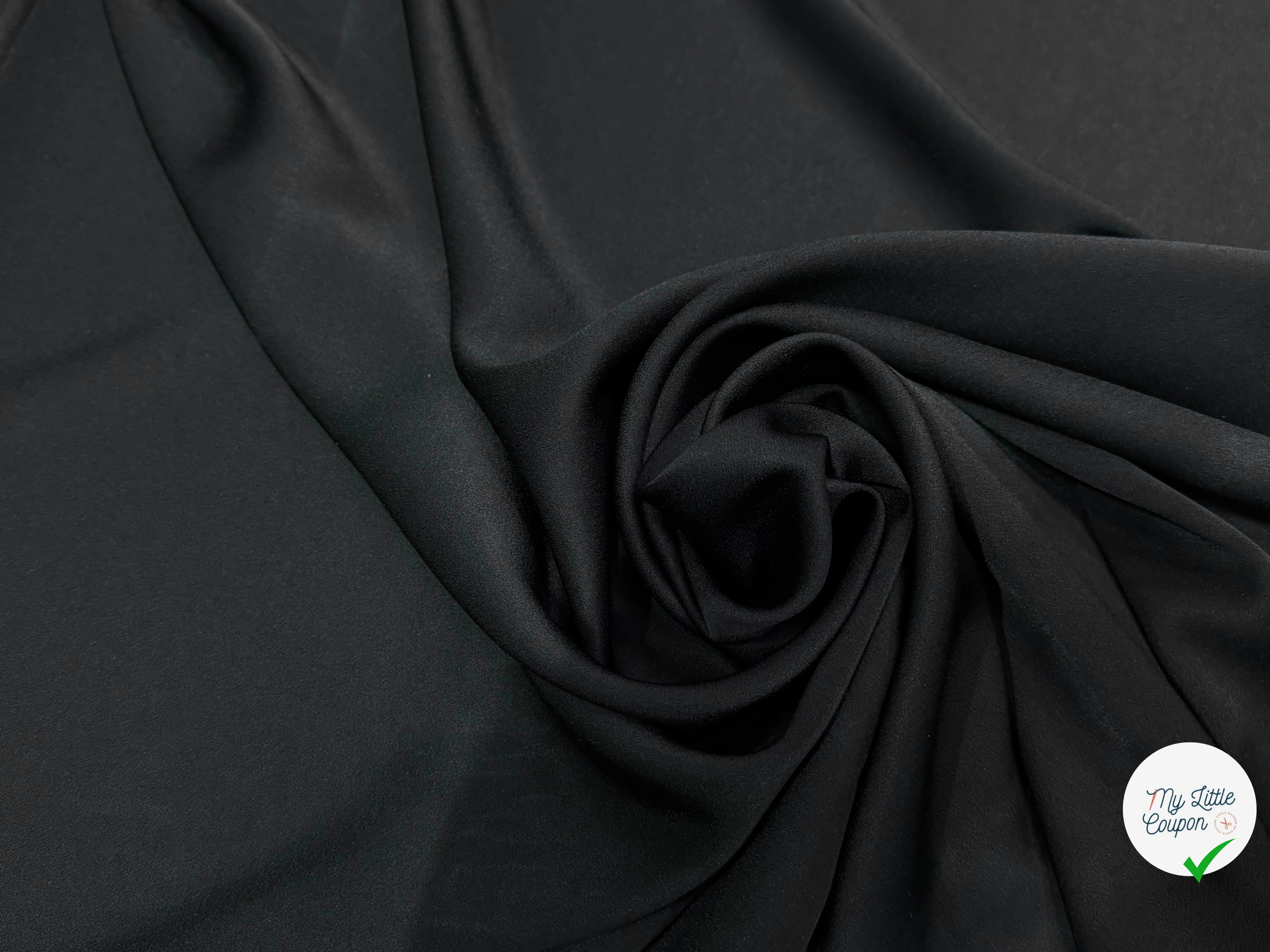 CREPE LOURD ENVERS SATIN SUBLIME TOMBÉ NOIR - My Little Coupon