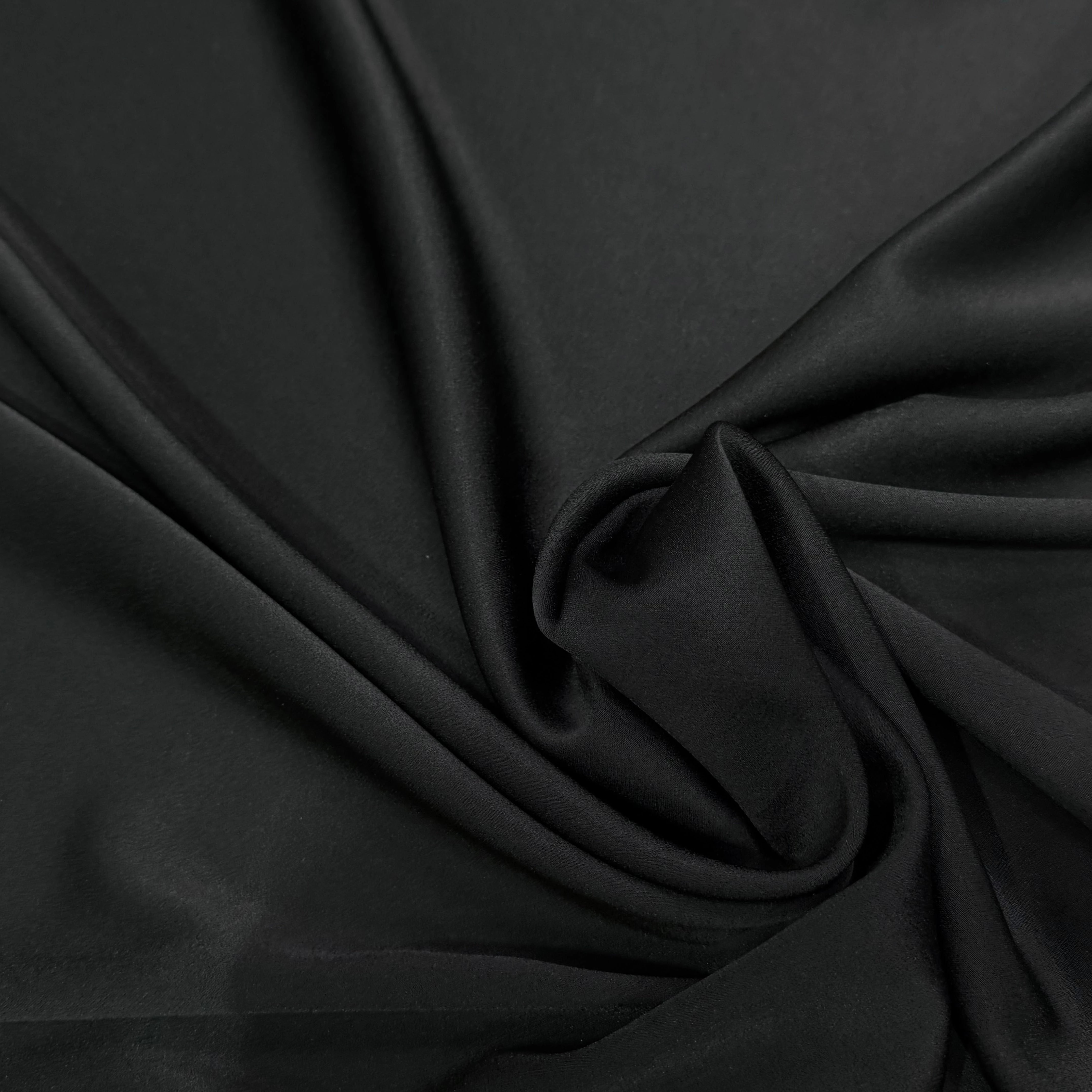 CREPE LOURD ENVERS SATIN SUBLIME TOMBÉ NOIR - My Little Coupon