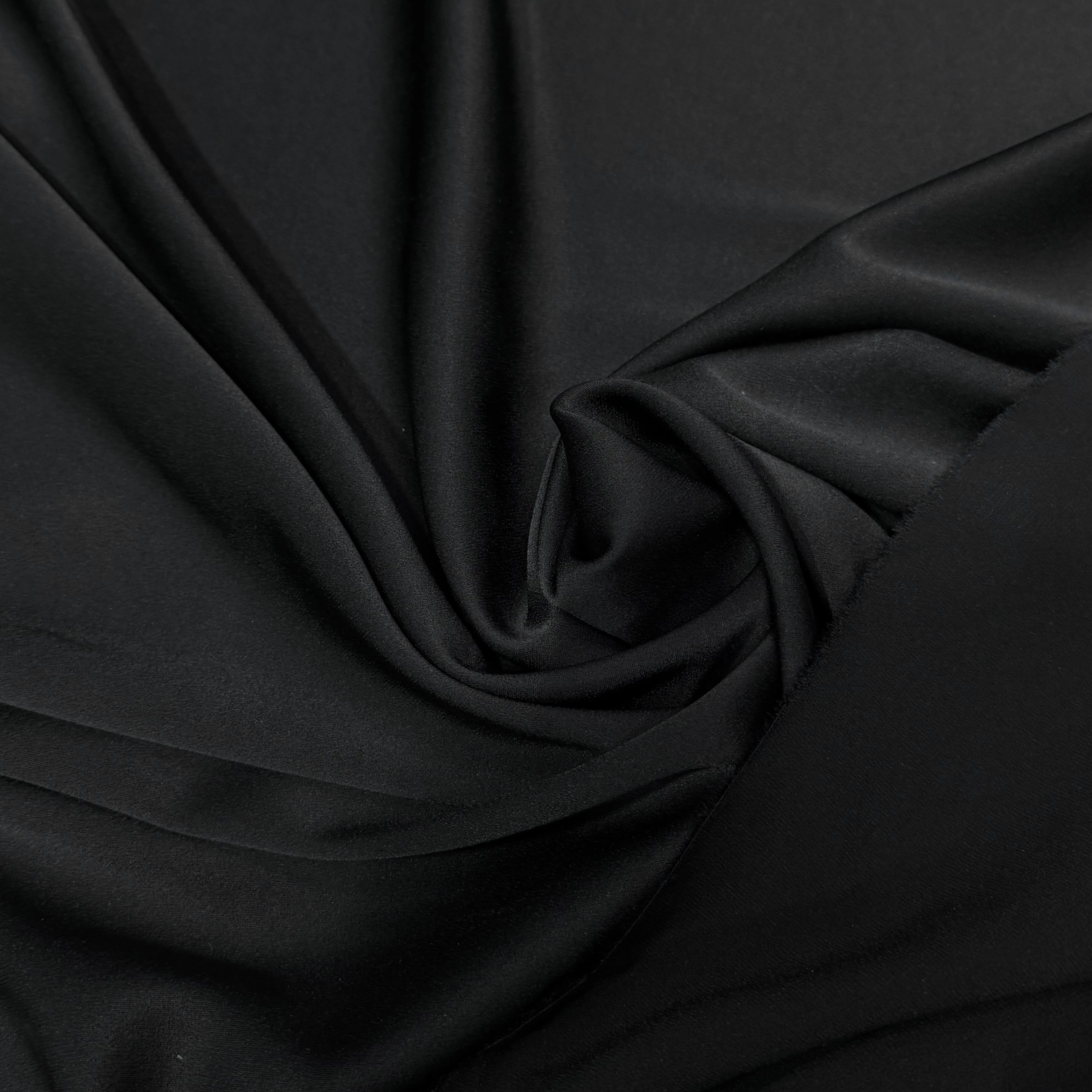 CREPE LOURD ENVERS SATIN SUBLIME TOMBÉ NOIR - My Little Coupon