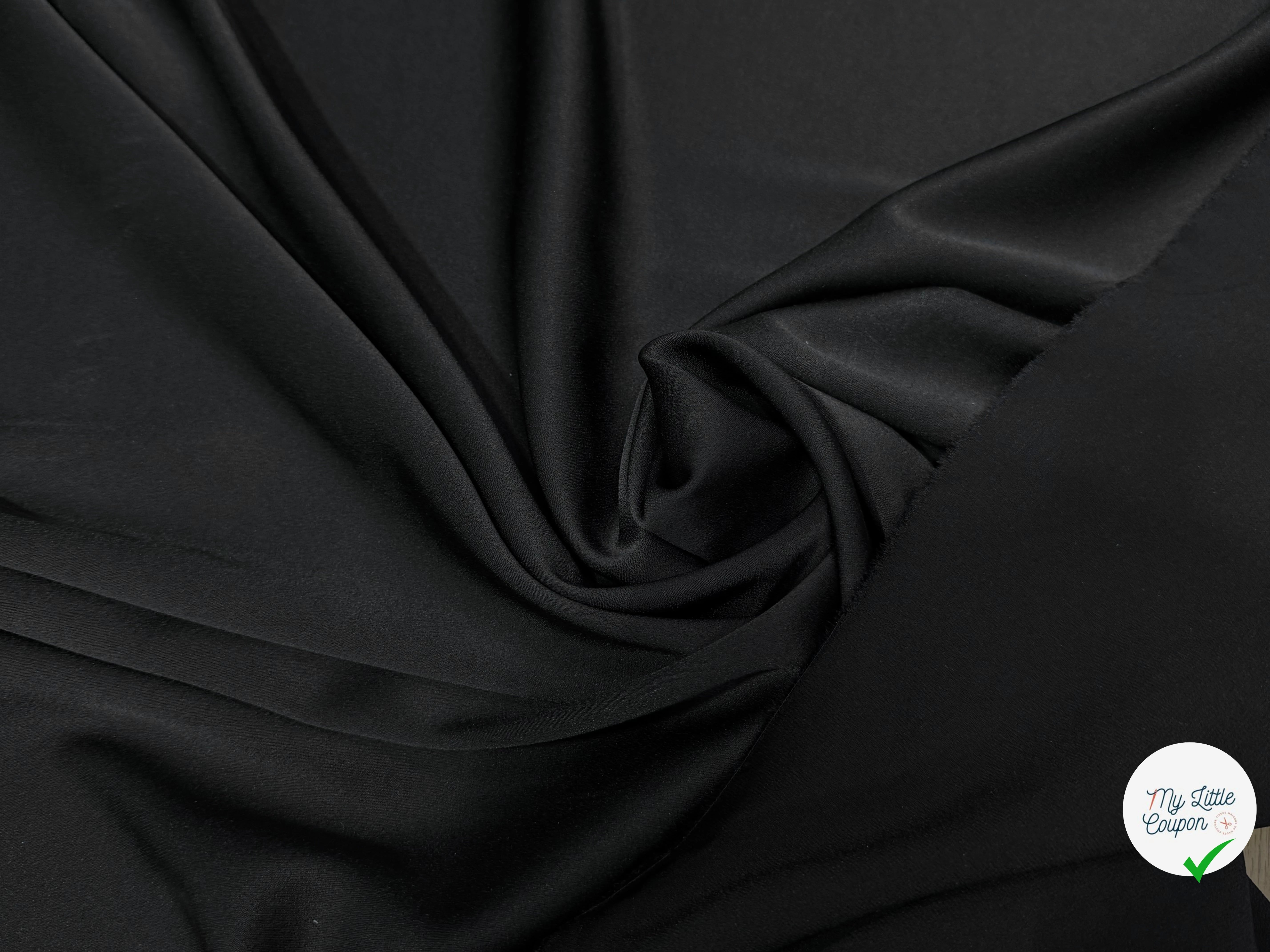 CREPE LOURD ENVERS SATIN SUBLIME TOMBÉ NOIR - My Little Coupon