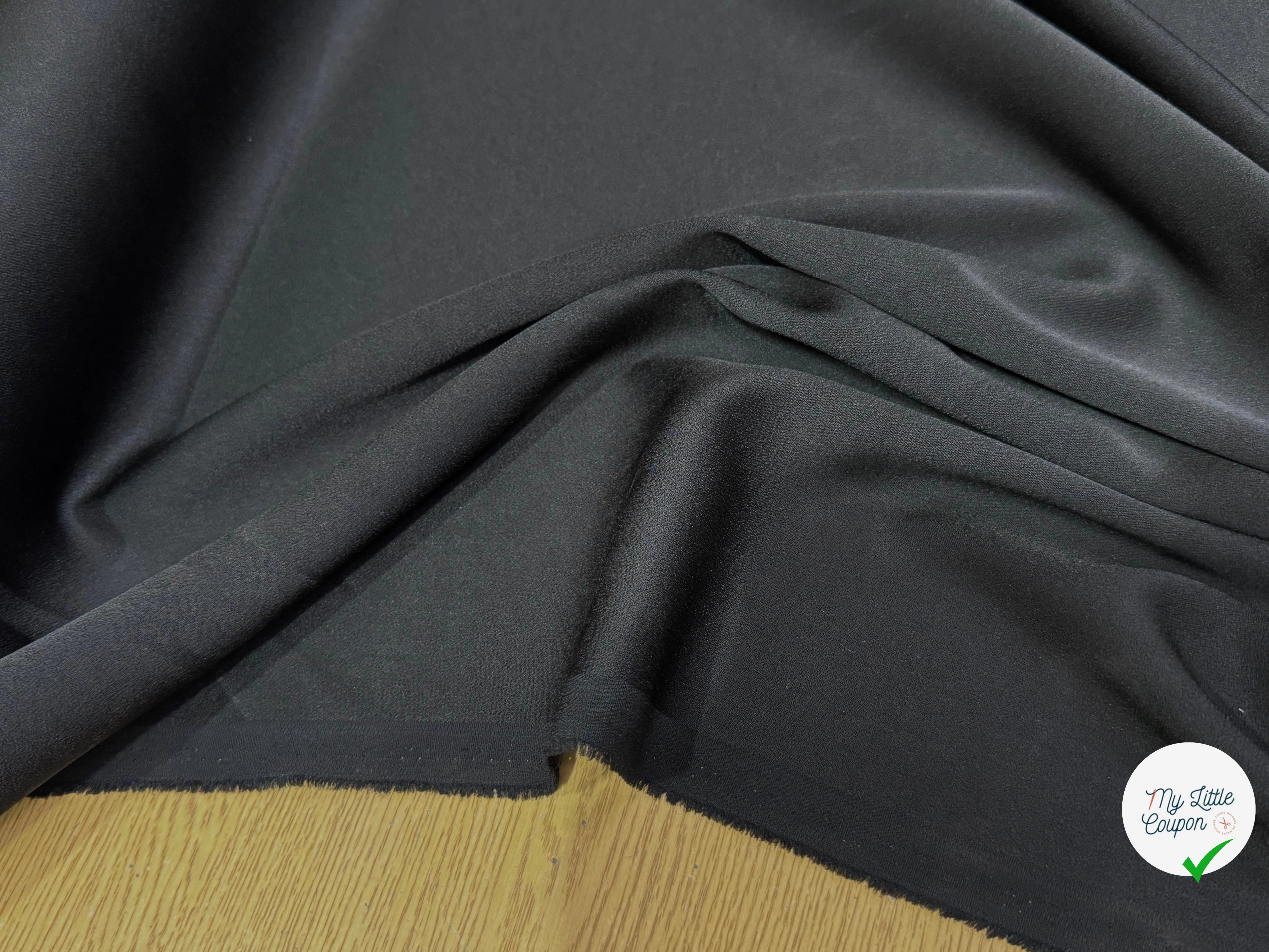 CREPE LOURD ENVERS SATIN SUBLIME TOMBÉ NOIR - My Little Coupon