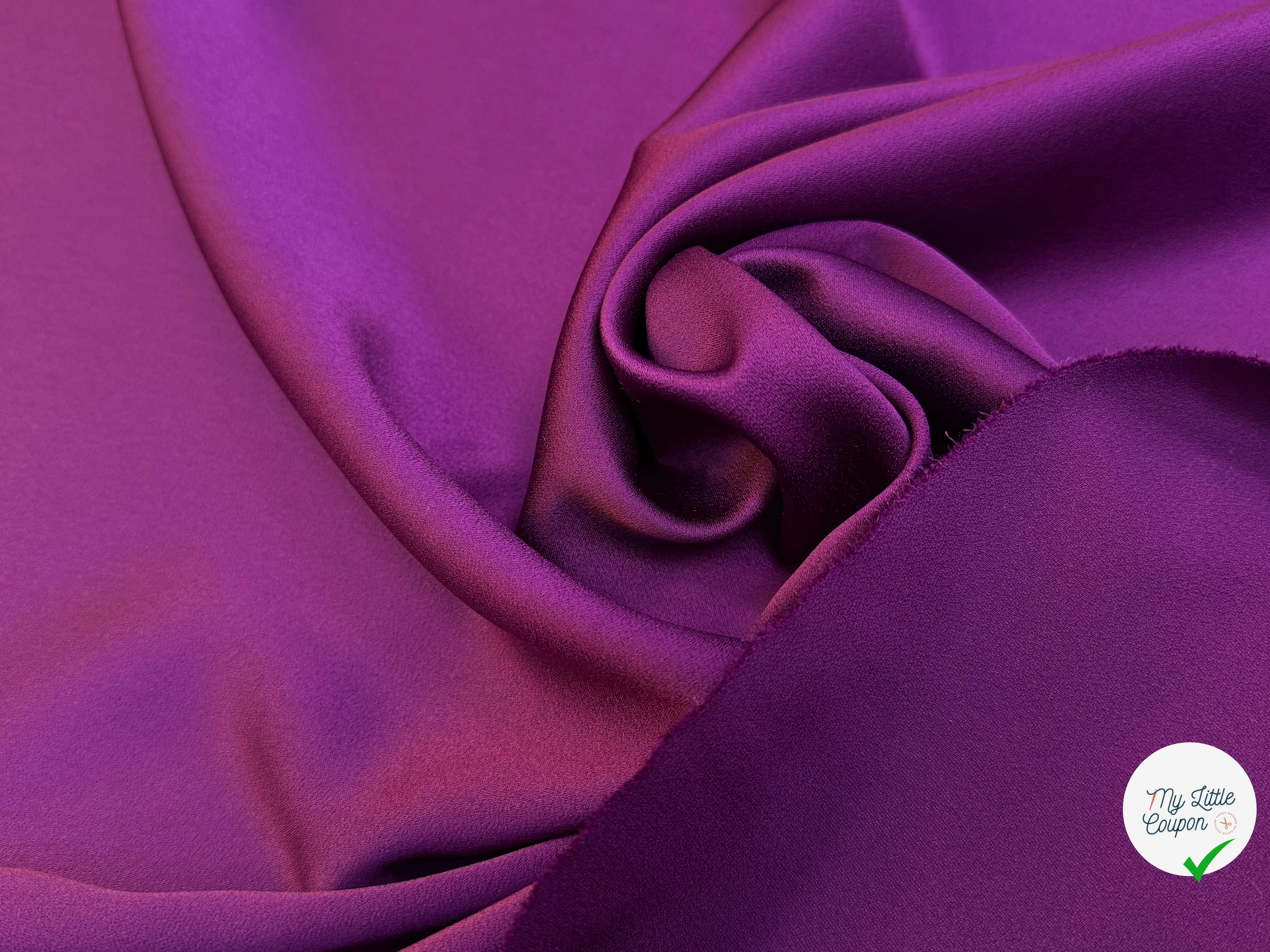 CREPE LOURD ENVERS SATIN ULTRA BEAU VIOLET QUALITÉ COUTURE - My Little Coupon