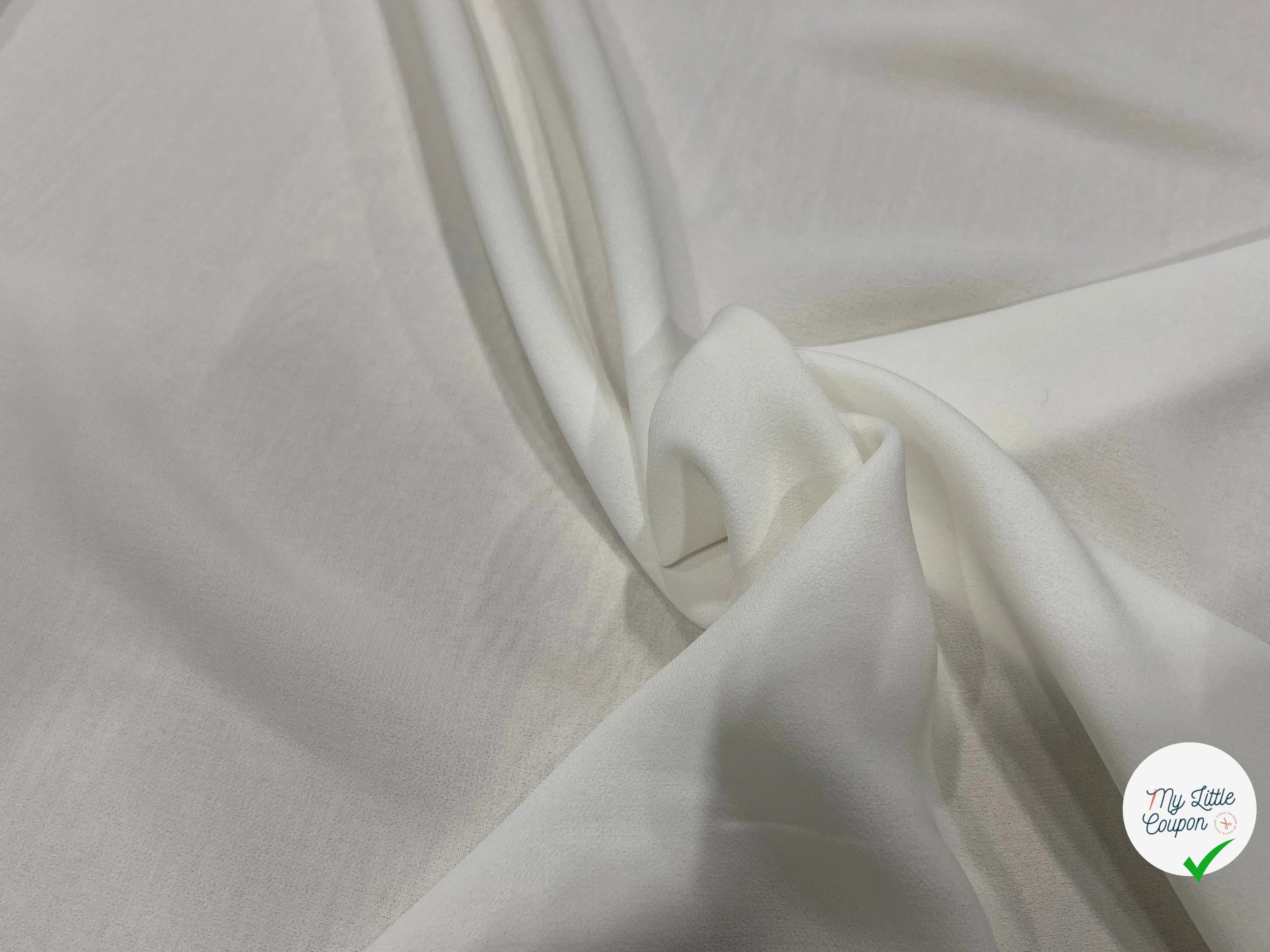 CREPE LOURD FLUIDE STRETCH BLANC LÉGÈREMENT CASSÉ 140CM - My Little Coupon