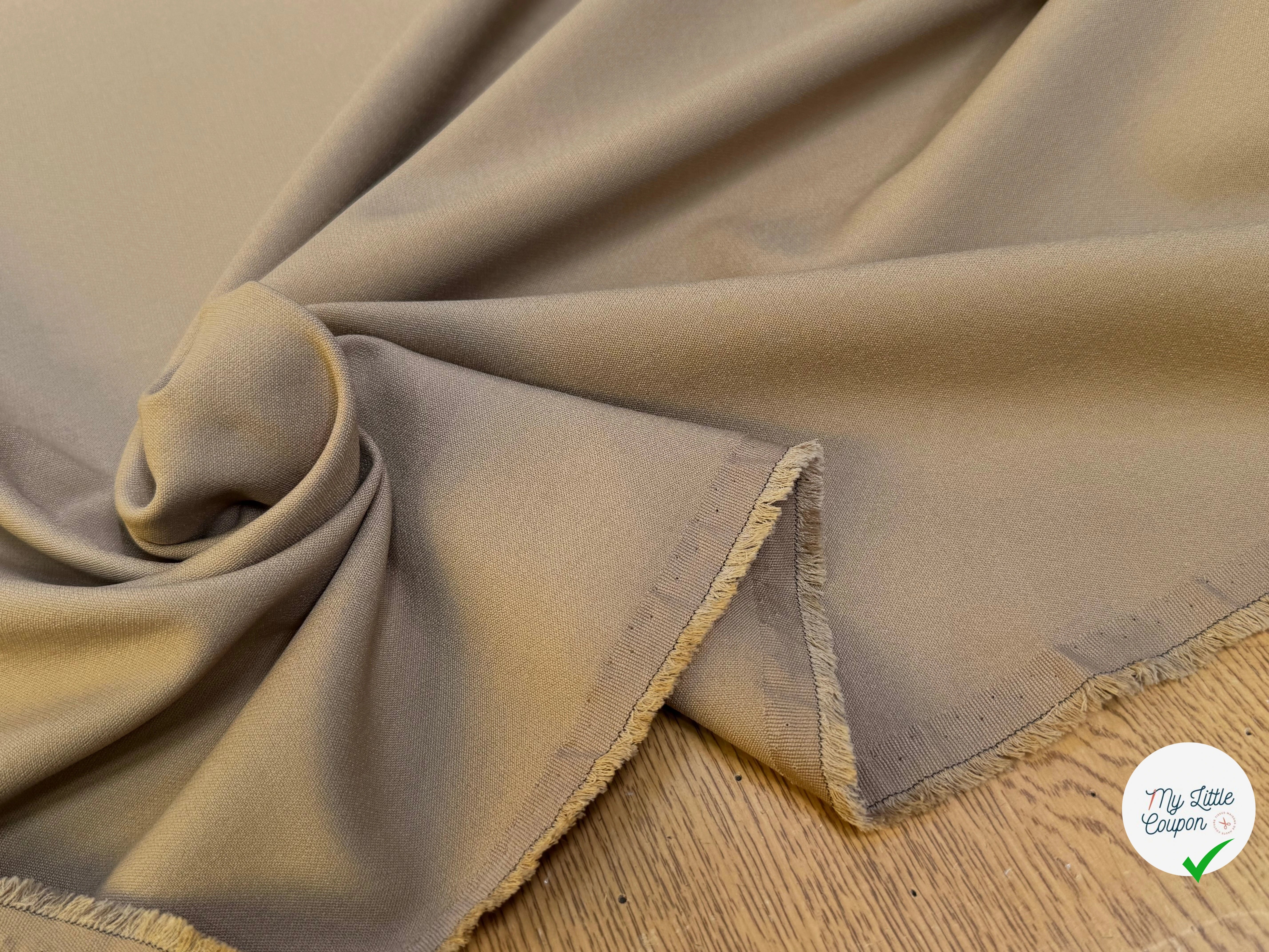 CREPE LOURD JAPAN 62% ACETATE STRETCH TAUPE - My Little Coupon
