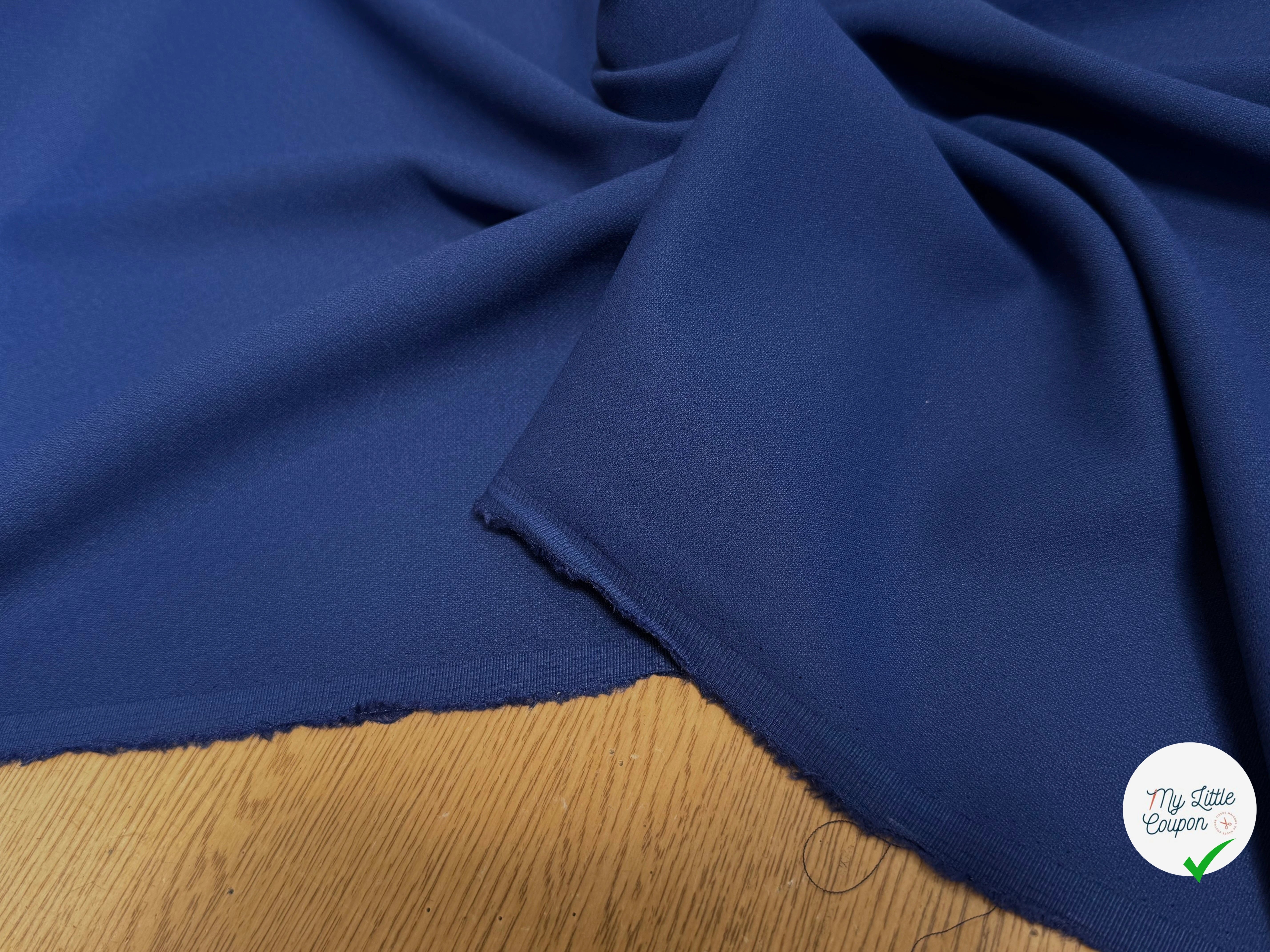 CREPE LOURD JAPAN 70% VISCOSE BLEU - My Little Coupon