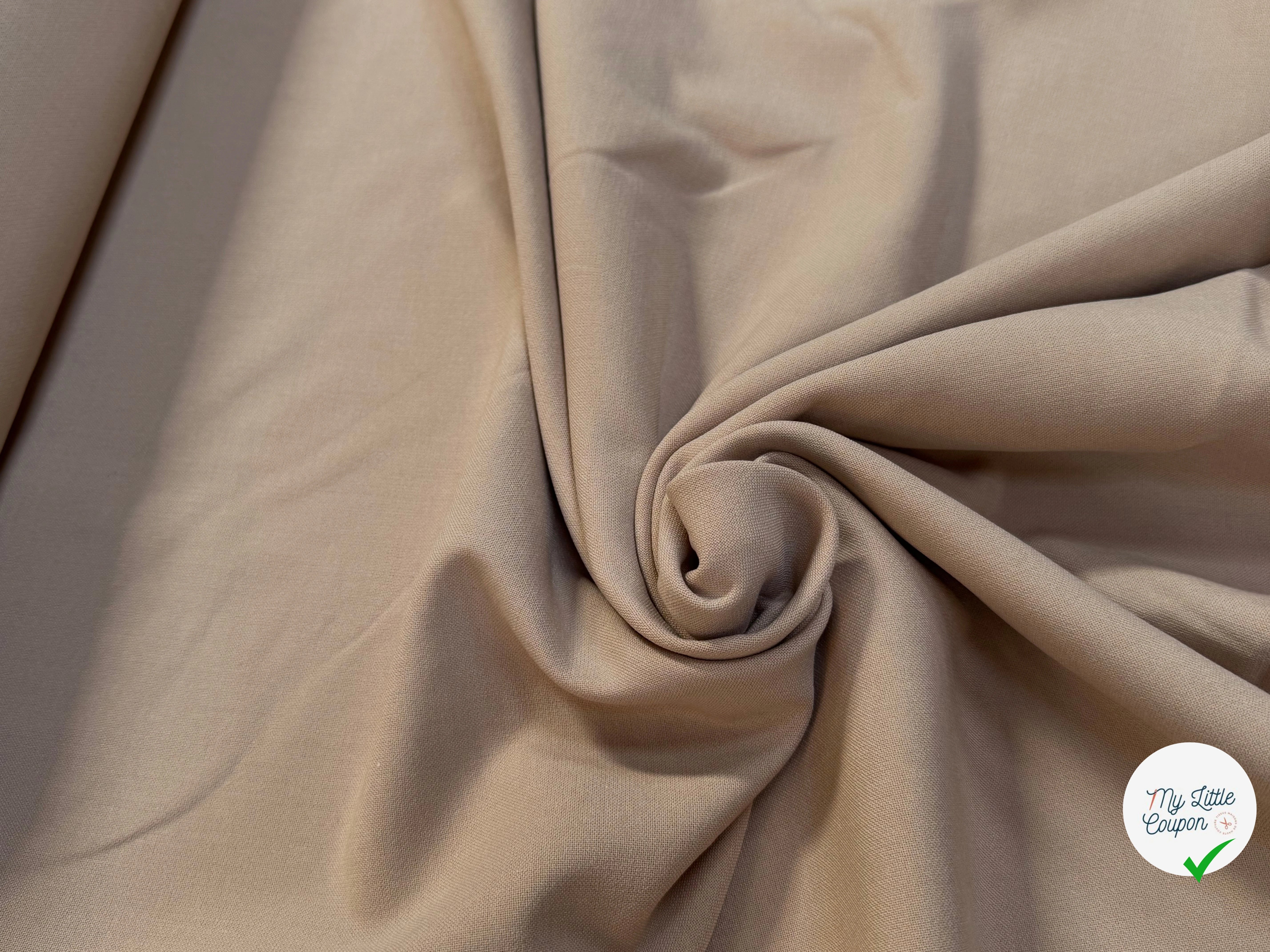 CREPE LOURD JAPAN CAFÉ AU LAIT 62% ACETATE CHIC TENUE - My Little Coupon