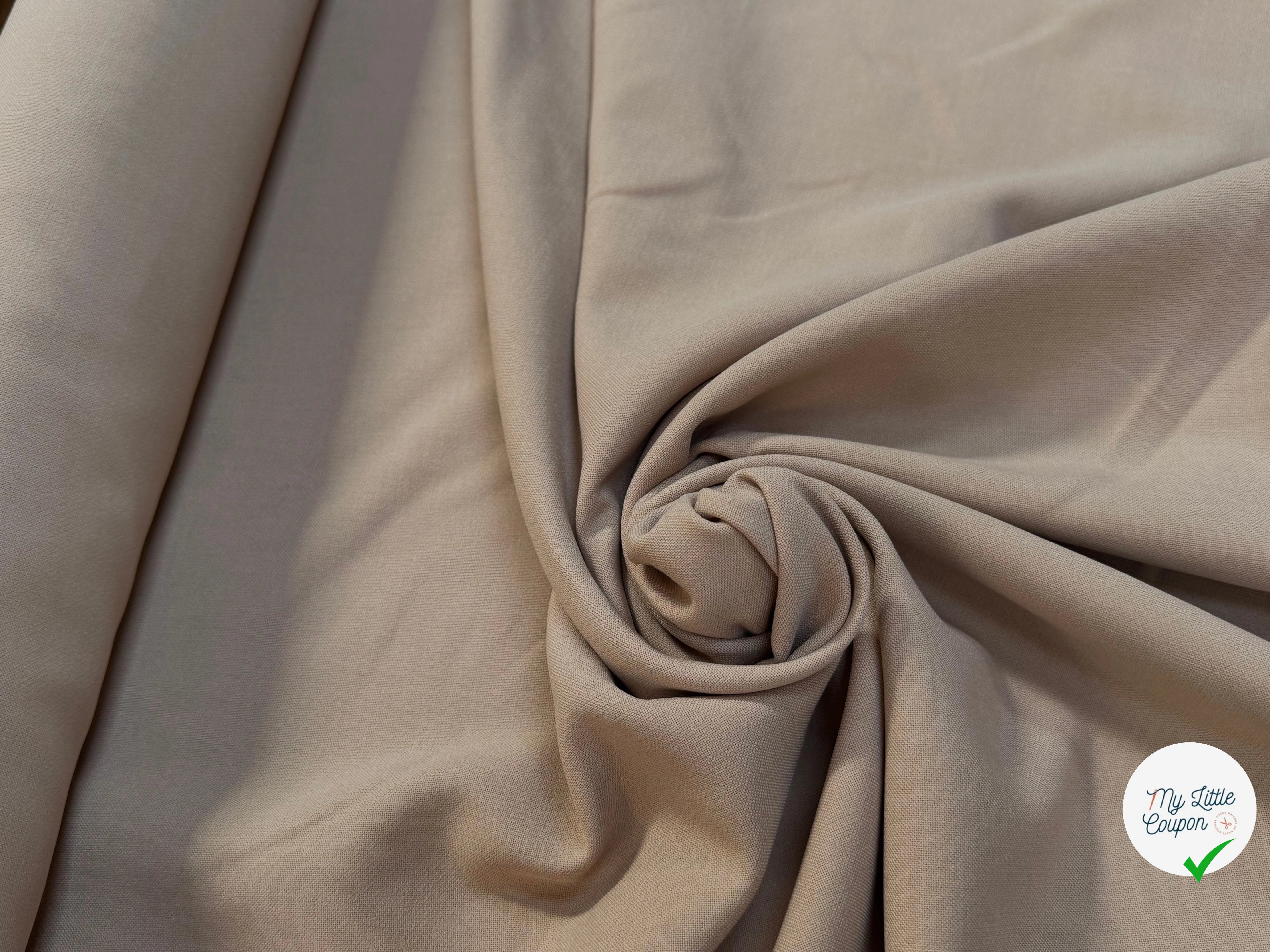 CREPE LOURD JAPAN CAFÉ AU LAIT 62% ACETATE CHIC TENUE - My Little Coupon
