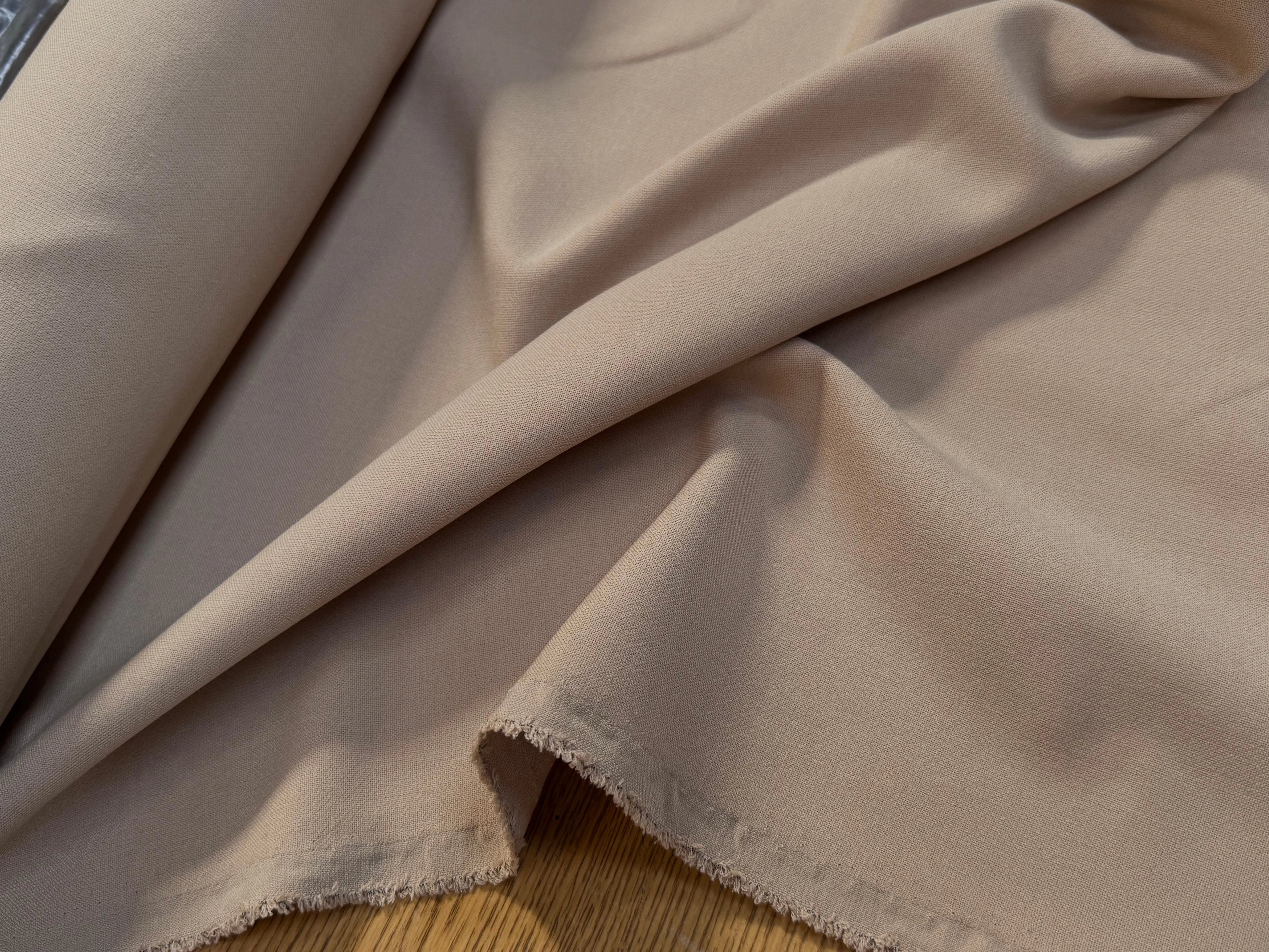 CREPE LOURD JAPAN CAFÉ AU LAIT 62% ACETATE CHIC TENUE - My Little Coupon