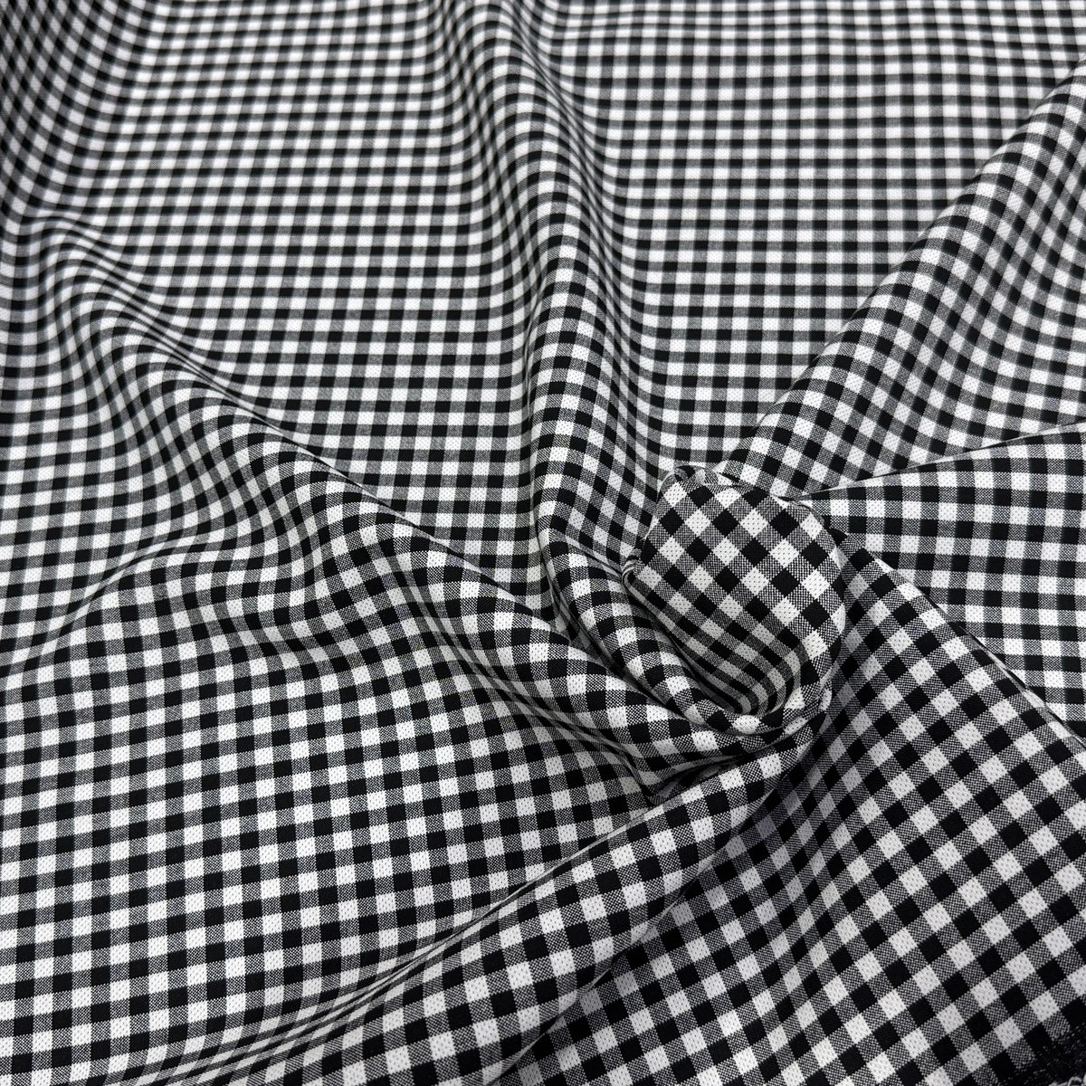 CRÊPE LOURD JAPAN VICHY BLANC NOIR STRETCH SUPER TENUE 28% VISCOSE - My Little Coupon