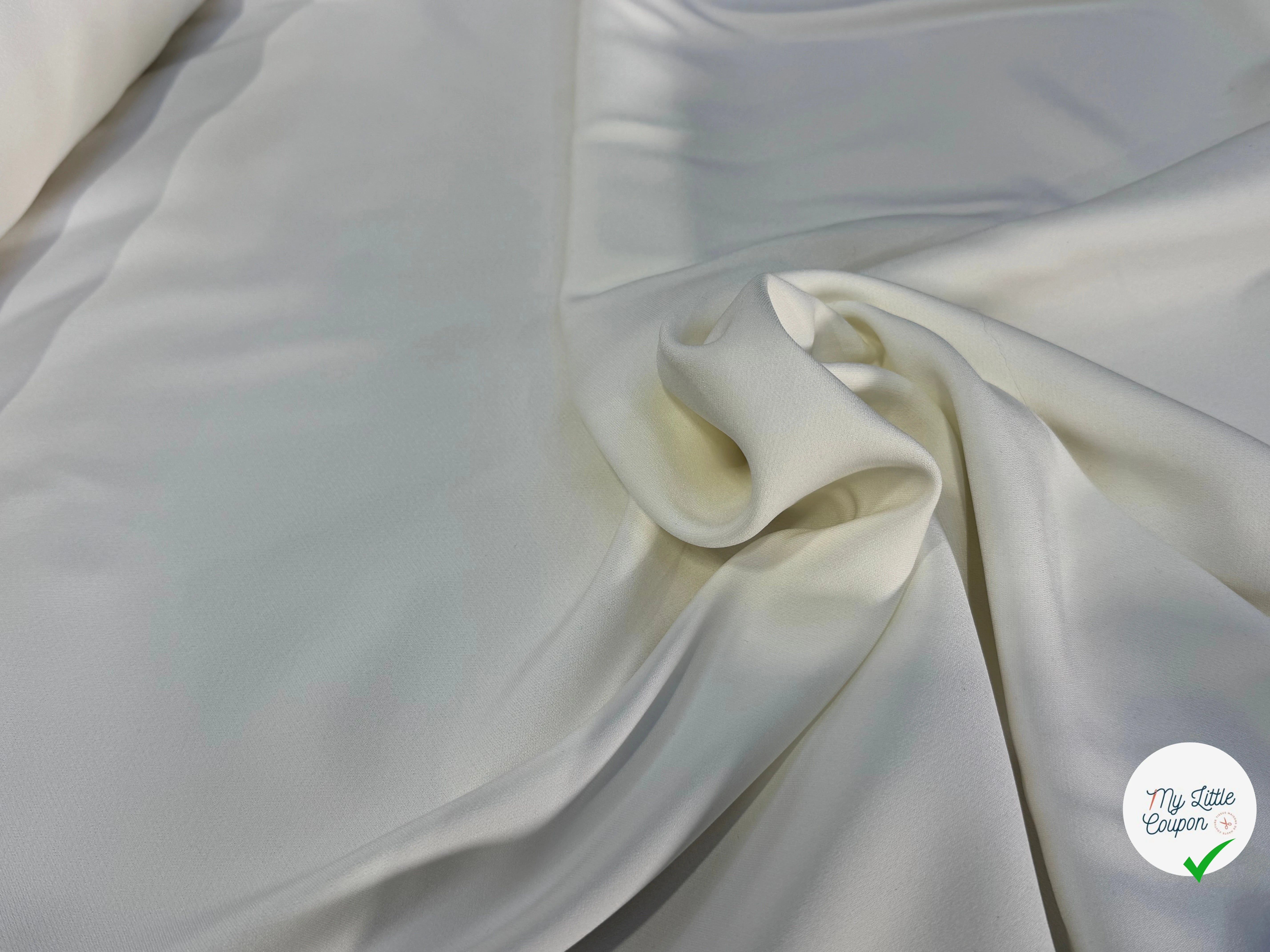CREPE LOURD JAPONAIS BLANC CASSÉ STRETCH - My Little Coupon