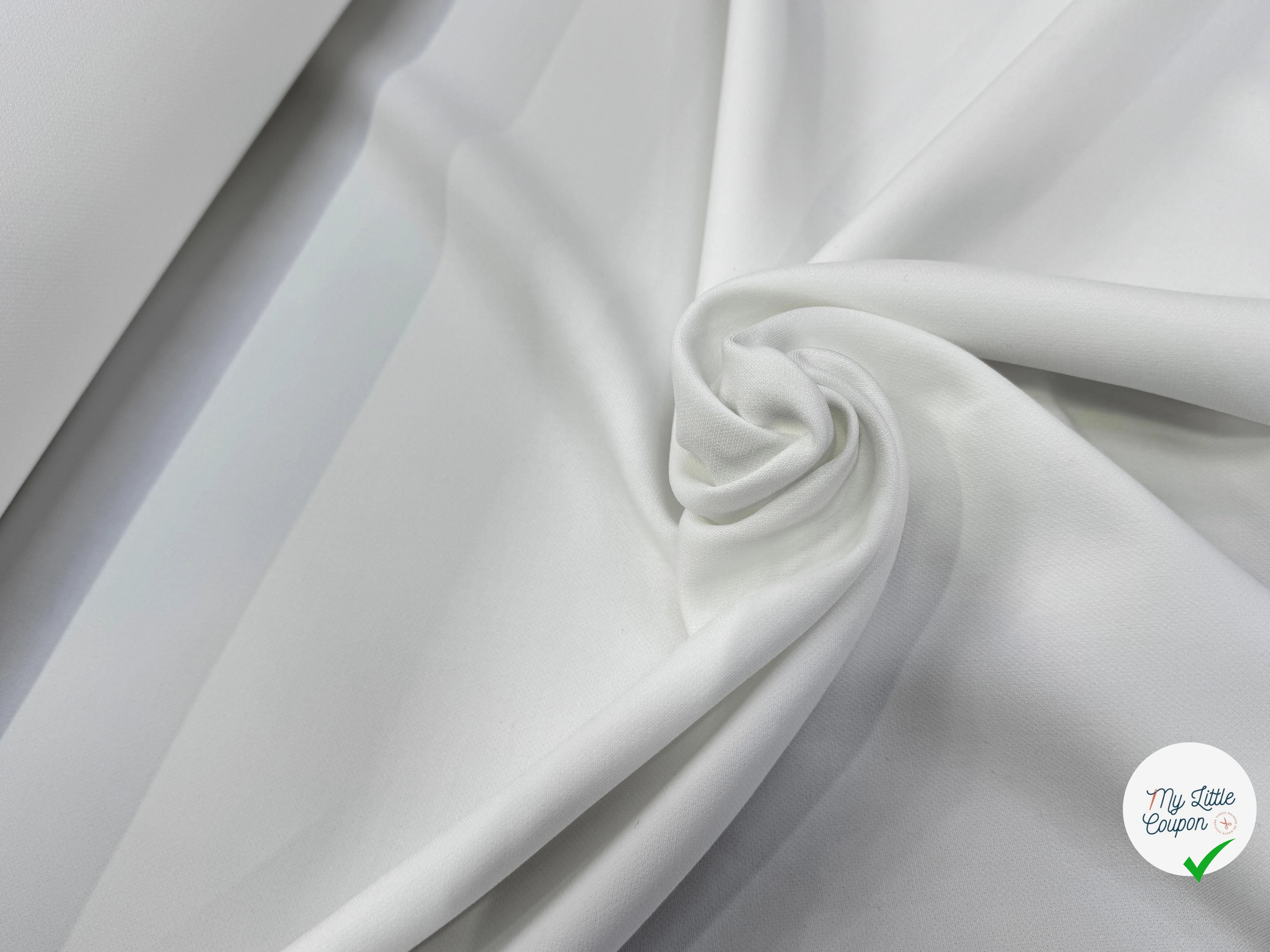 CREPE LOURD JAPONAIS BLANC STRETCH - My Little Coupon