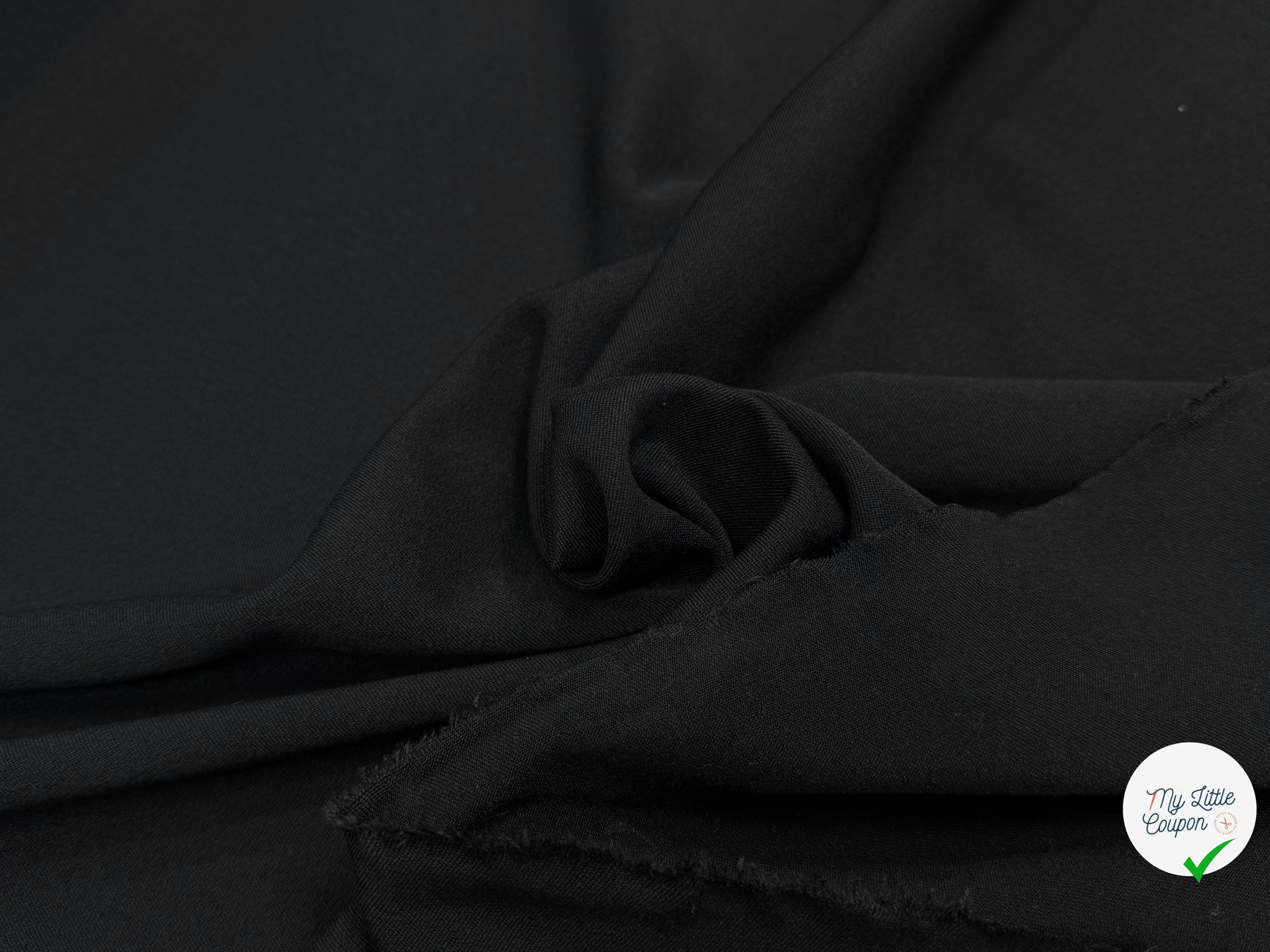 CREPE LOURD LÉGÈREMENT STRETCH NOIR 150CM - My Little Coupon