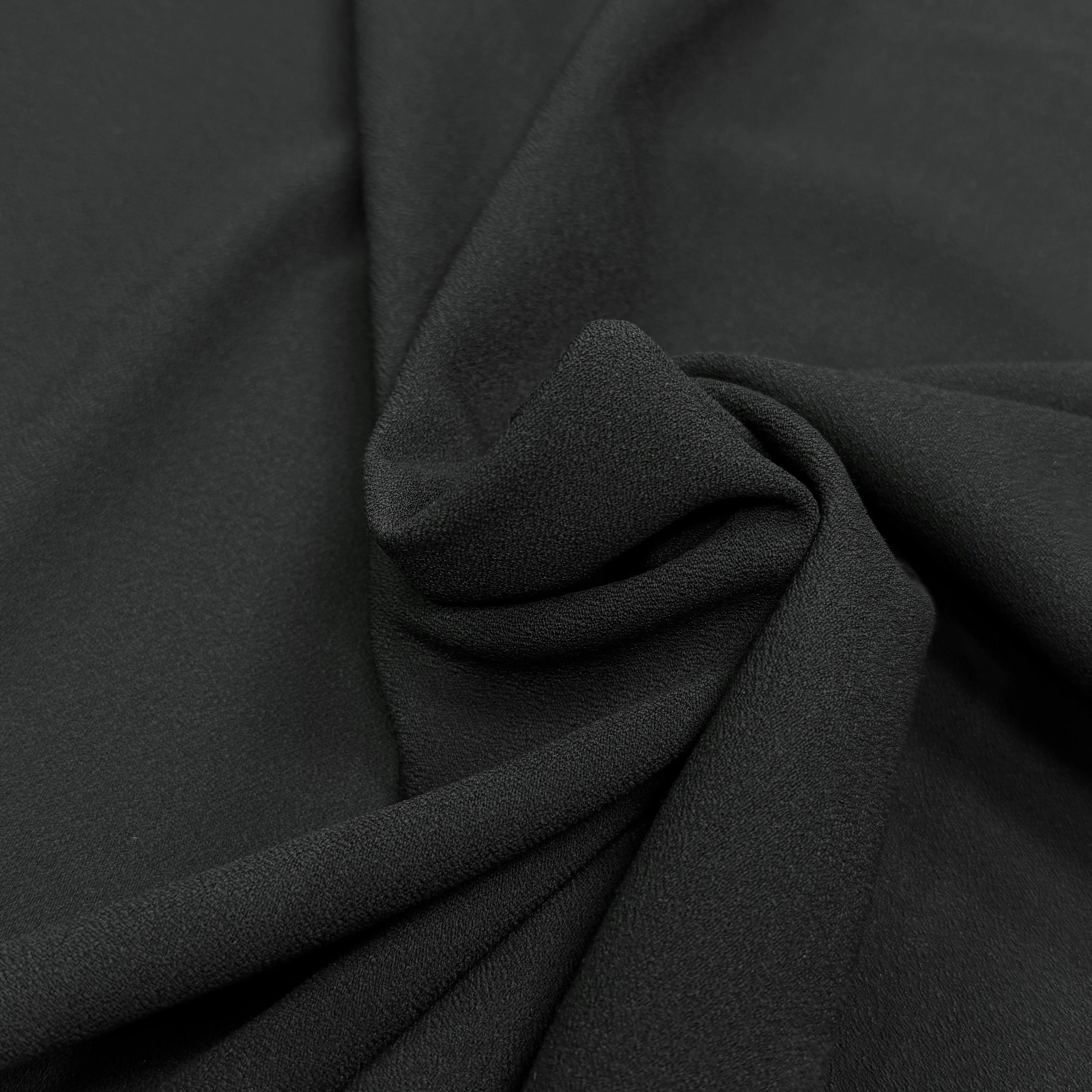 CREPE LOURD MOUSSE POLYVISCOSE STRETCH NOIR SUBLIME - My Little Coupon