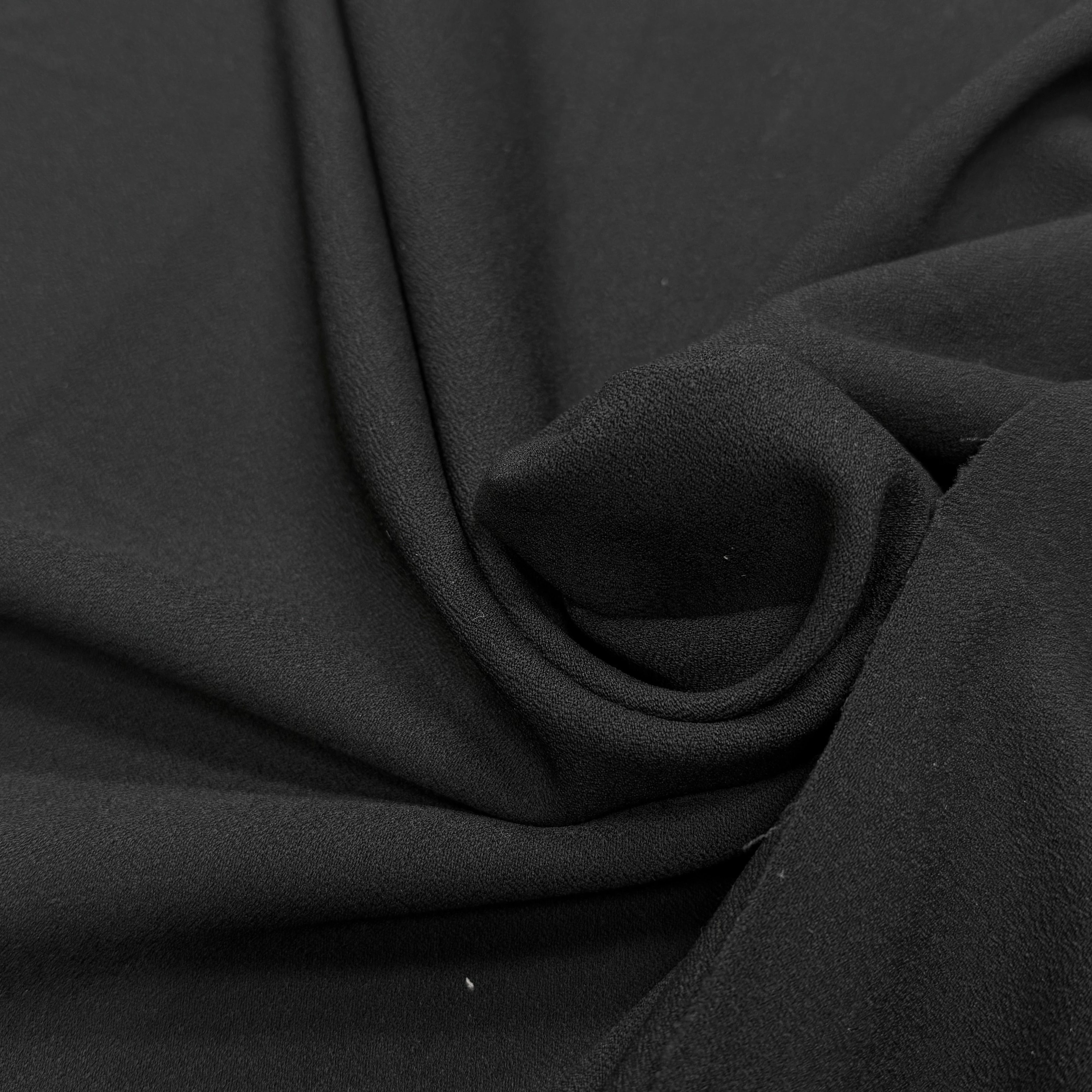 CREPE LOURD MOUSSE POLYVISCOSE STRETCH NOIR SUBLIME - My Little Coupon