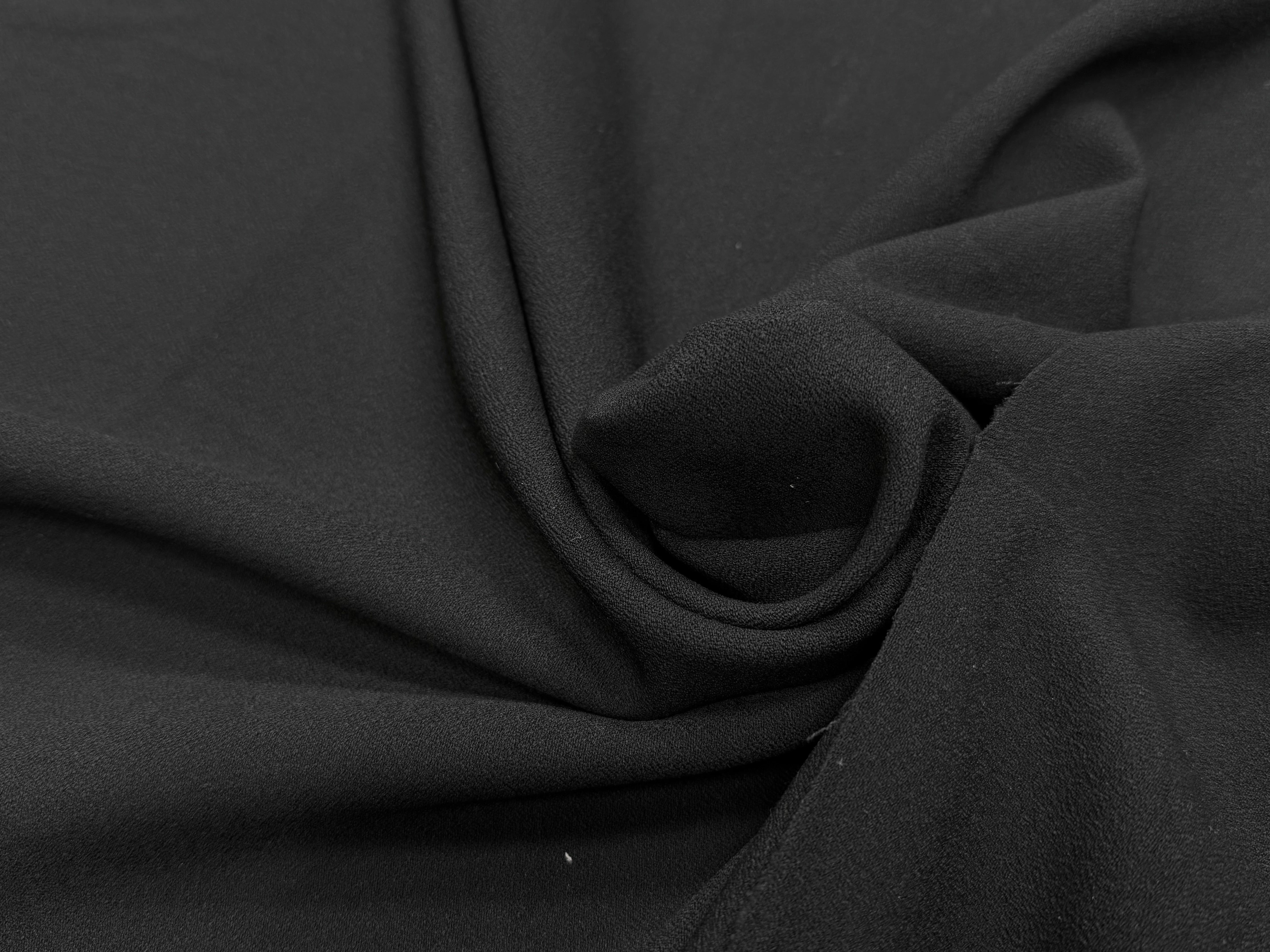 CREPE LOURD MOUSSE POLYVISCOSE STRETCH NOIR SUBLIME - My Little Coupon