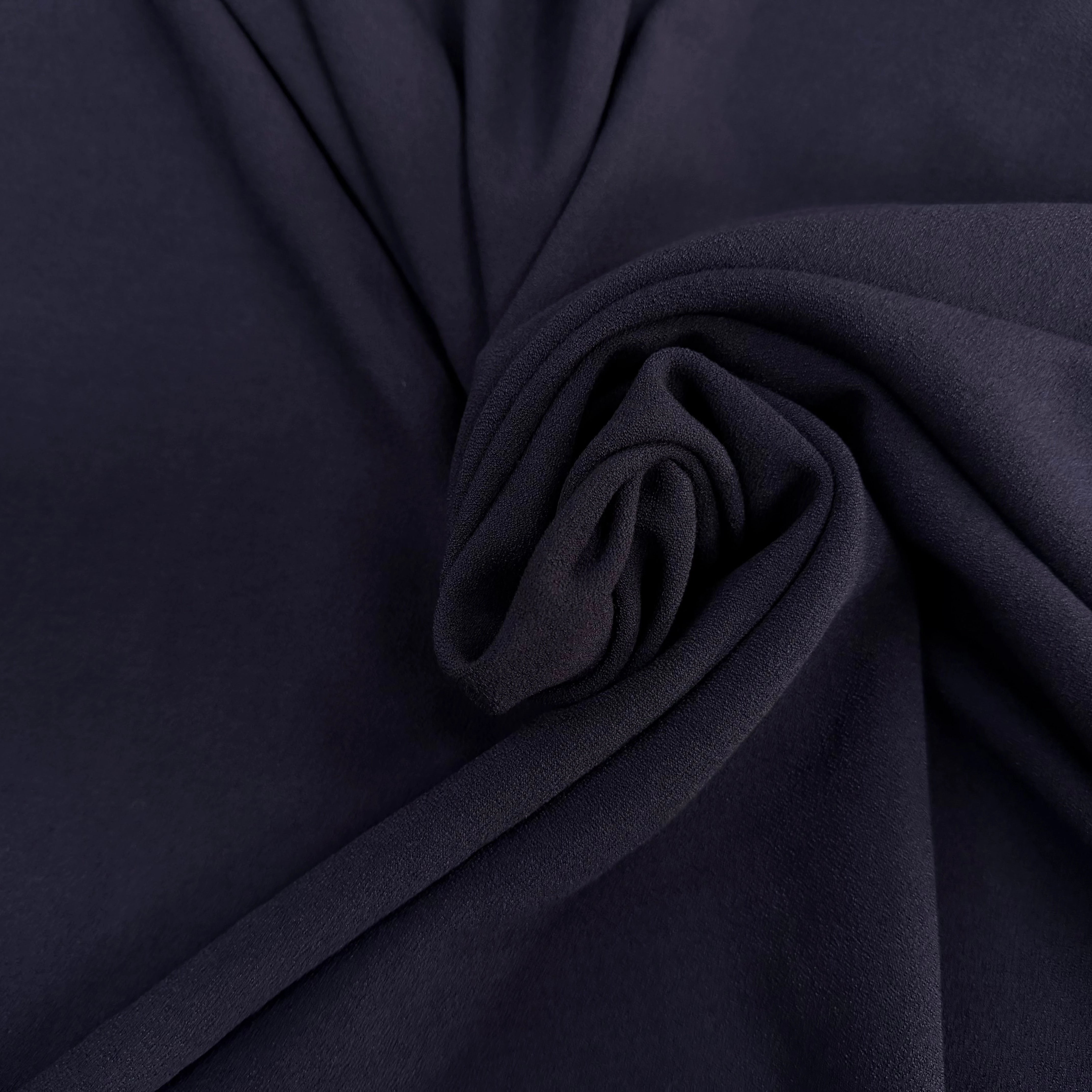 CREPE LOURD MOUSSE POLYVISOSE STRETCH BLEU NAVY SUBLIME - My Little Coupon
