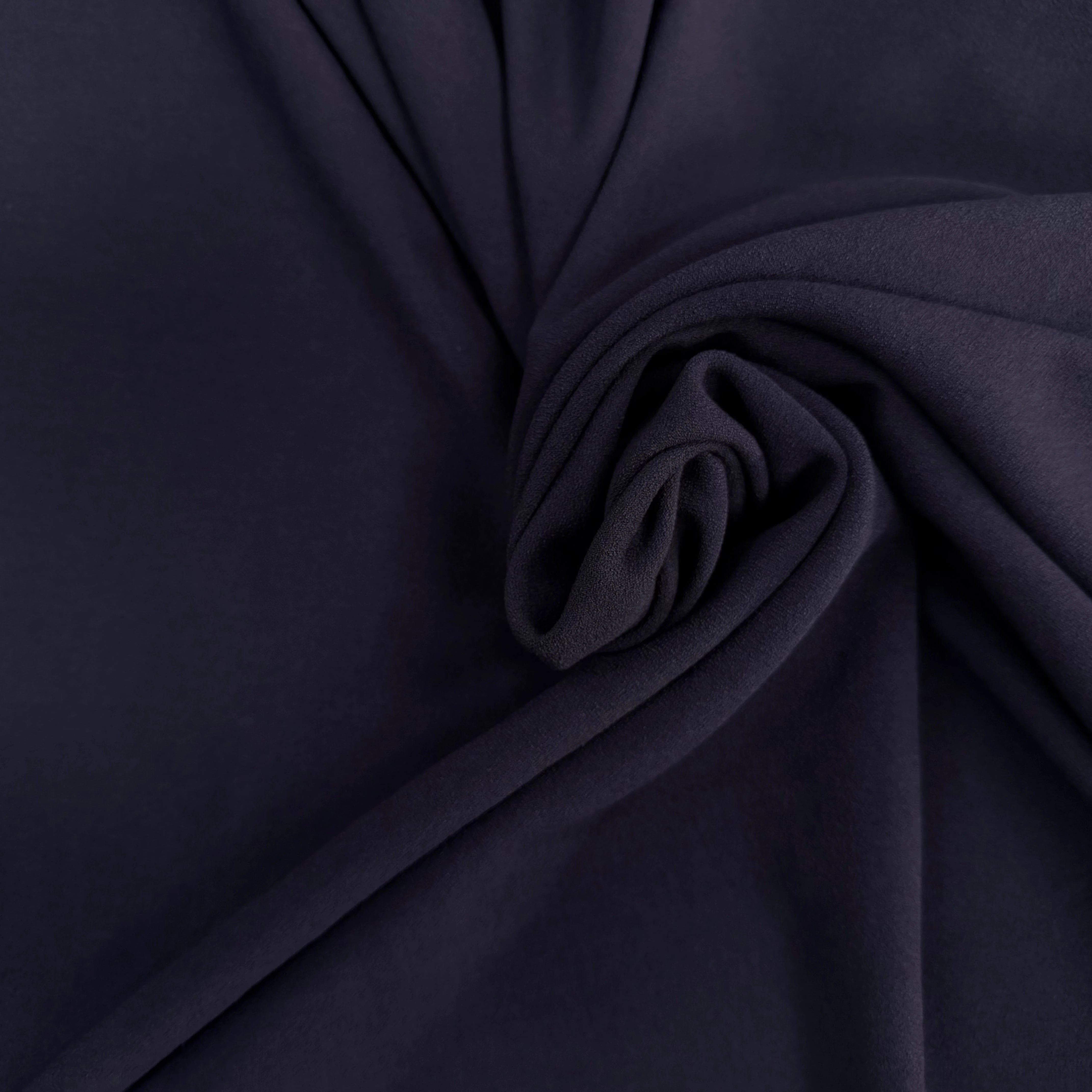 CREPE LOURD MOUSSE POLYVISOSE STRETCH BLEU NAVY SUBLIME - My Little Coupon